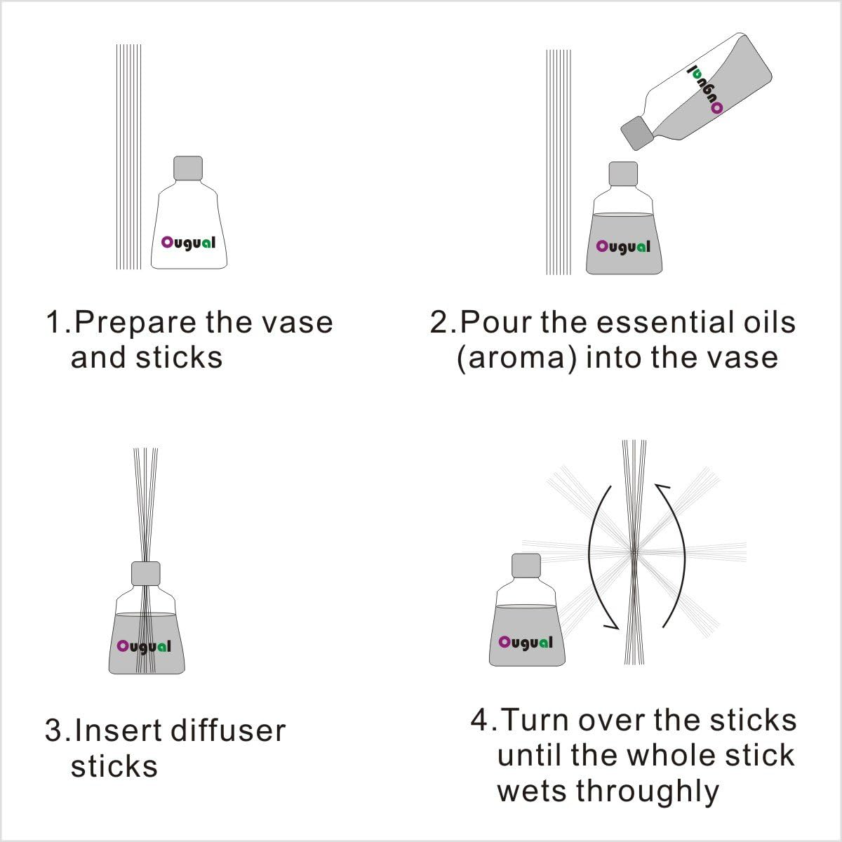 50 Pieces Natural Rattan Reed Diffuser Replacement Refill Sticks for Aroma (30Cm*4Mm, Natural Colour) image number 3