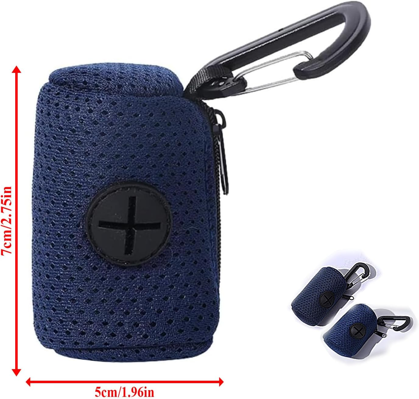 Luojinluoda Dog Poop Bags Dispenser - Mesh Fabric Attachment Large Capacity Dog Poop Bag Holder with Zipper, Portable Pet Waste Bag Holder for Daily Dog Walking