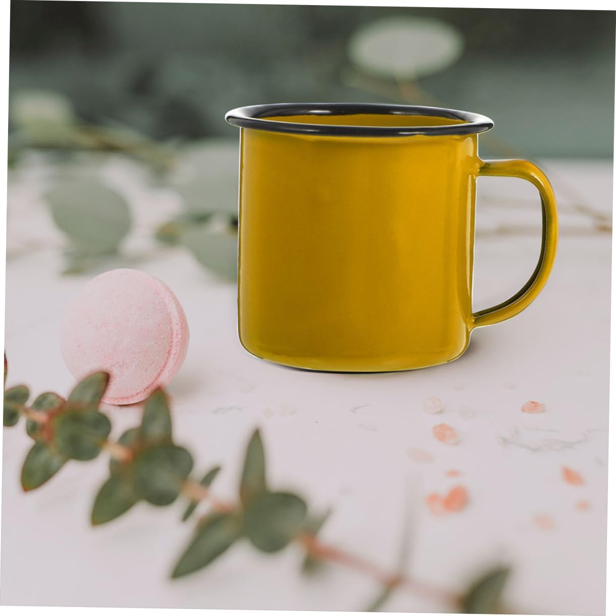 2Pcs Vintage Style Enamel Mugs Retro Coffee Tea Drinking Cups for Camping Travel and Office Use and Practical Water Cups image number 5