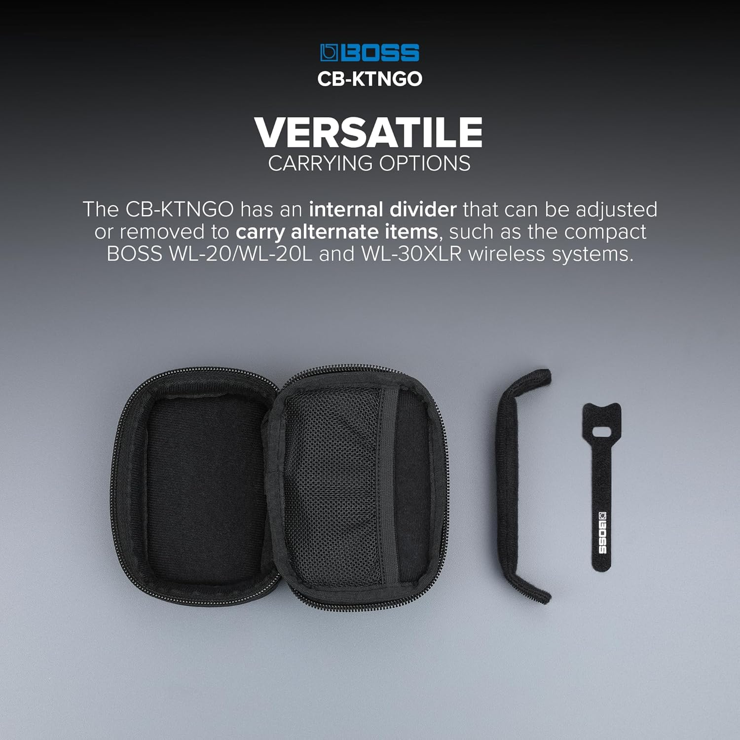 BOSS CB-KTNGO Carrying Pouch | Custom Pouch for Katana:Go | Fits Charging Cable, Earbuds, & Other Small Accessories image number 2