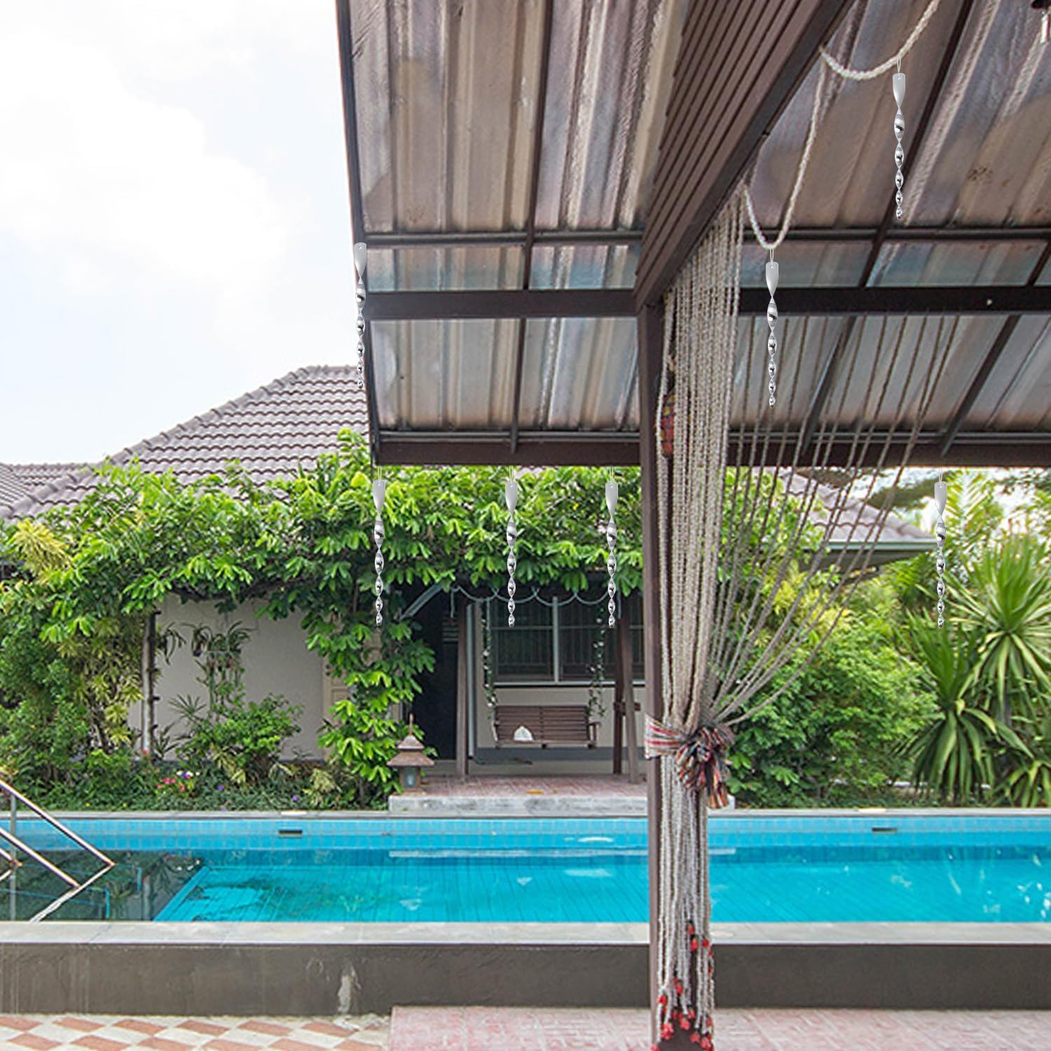 Bird Wind Twisting Scare Rods Reflective Ornamental Spiral Device (12") (Set of 12) image number 4