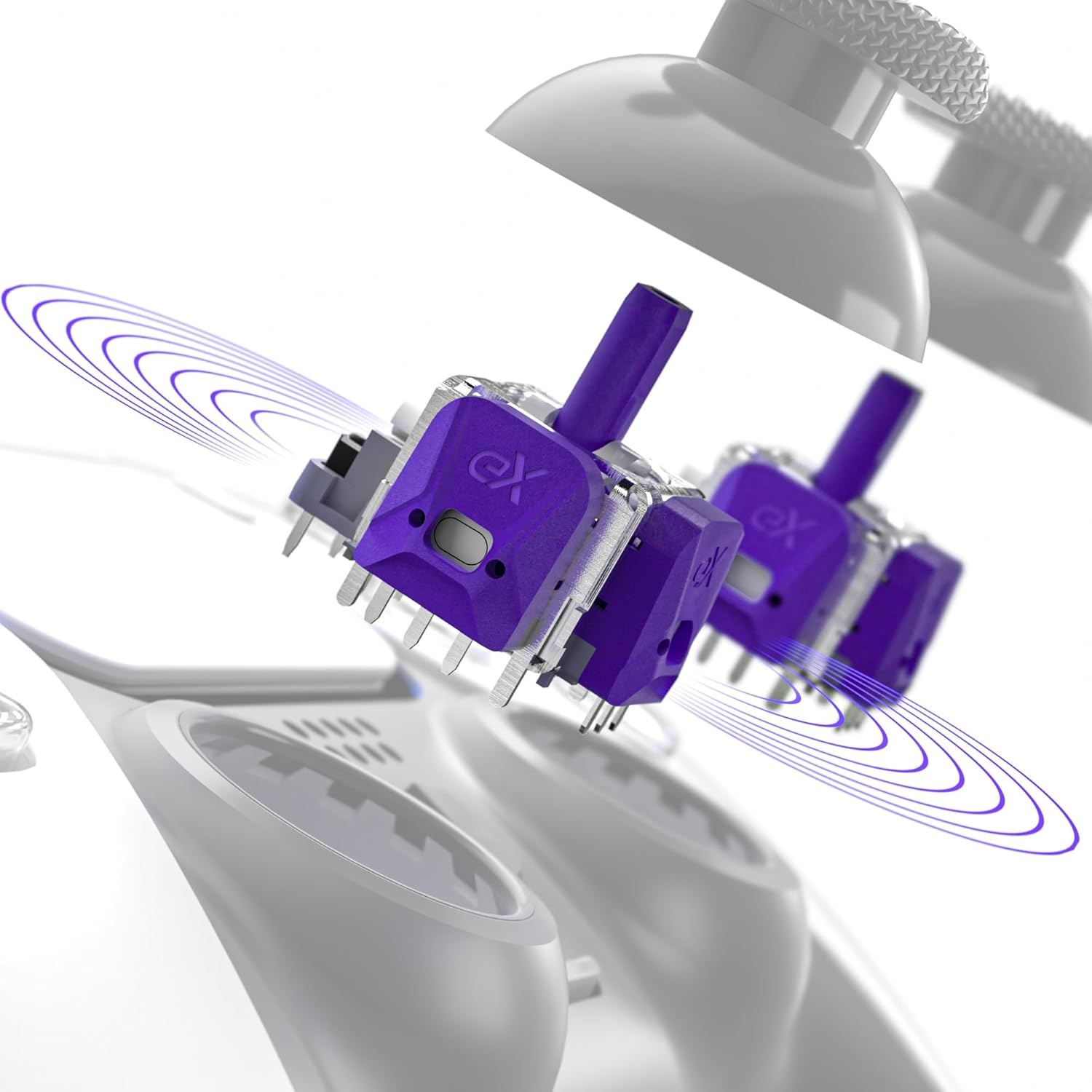 Extremerate Exhall Digital Calibrable Hall Effect Thumbstick Kit for PS5 Controller, Replacement 3D Joystick Analog Stick Sensor Module Kit for PS5 Controller with Calibrate FPC Board - Purple 120Gf