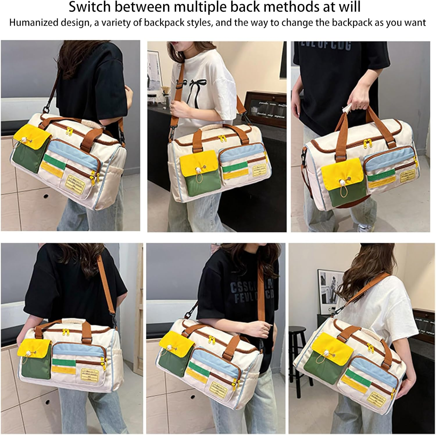 Vbvbip Waterproof Sports Travel Bag | Large Capacity Gym Backpack for Women | Durable & Stylish Companion image number 3