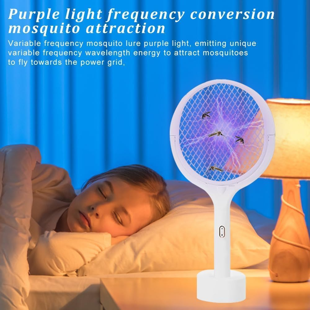 Jiaozoum Electric Fly Swatter, Electric Fly Zapper with Rotating Head, Fly Killer, Bug Zapper, Insect Zapper, Fly Catcher, Spider Catcher with Telescopic Extension Wand for Home image number 5