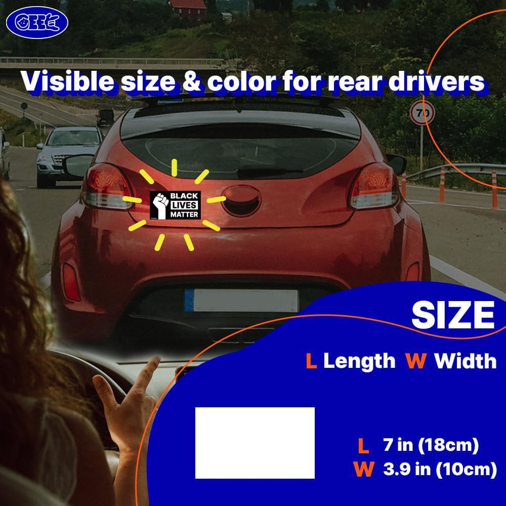 GEEKBEAR Black Lives Matter Car Magnet - Reflective, Weather-Resistant, Eye-Catching - 7 X 4 in (Fist) - Fist image number 5