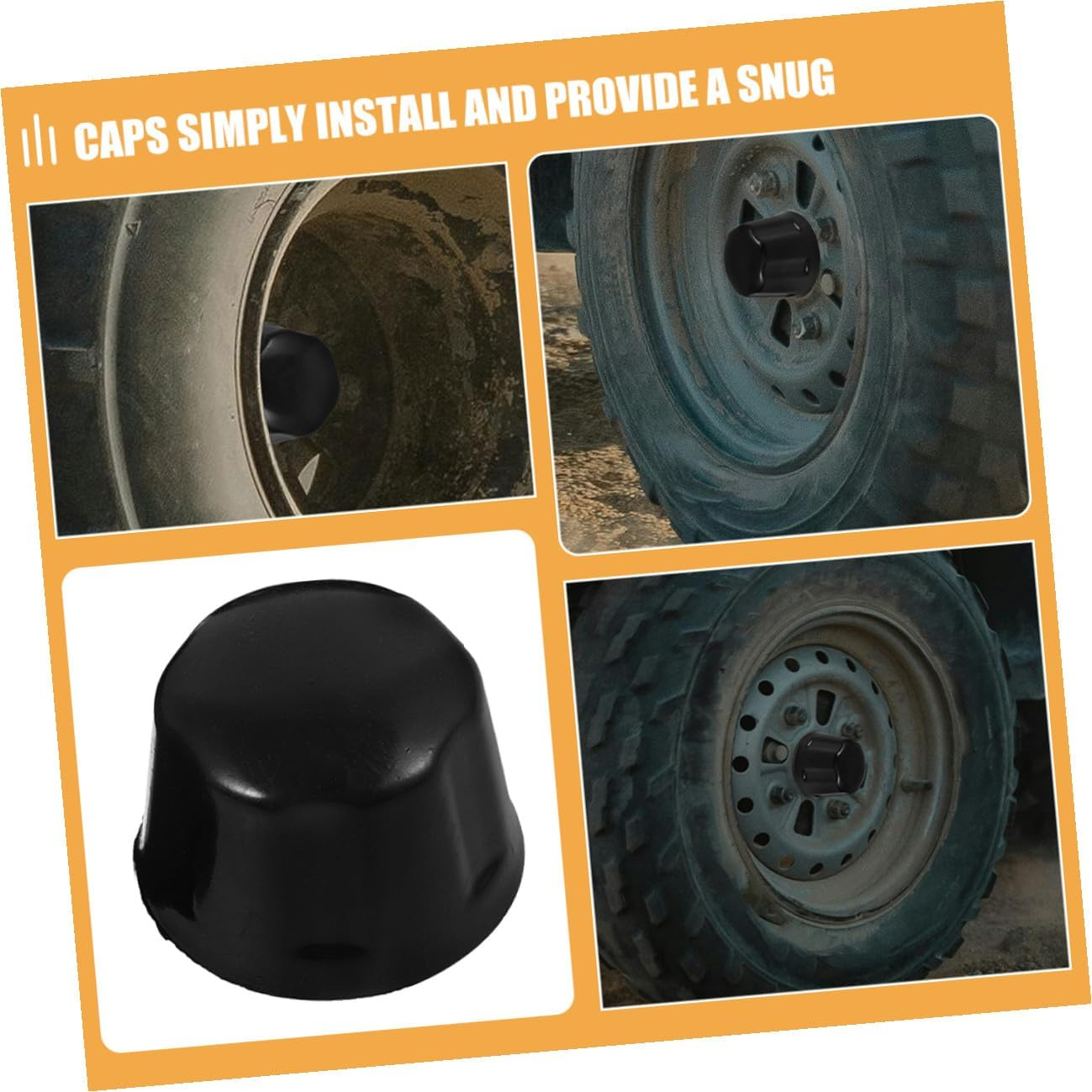 Mobestech 2Pcs ATV Wheel Covers Rubber Wheel Rim Caps for ATV Tire Rim Protection image number 4