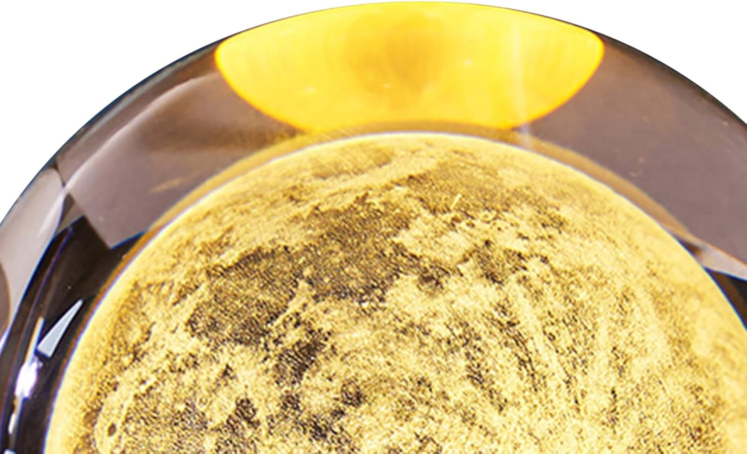 3D Crystal Ball Night Light, Innovative Crystal Ball Lamp Rechargeable with Wooden Base, Versatile Soft Light Crystal Light for Home Bedroom Decoration (Moon)