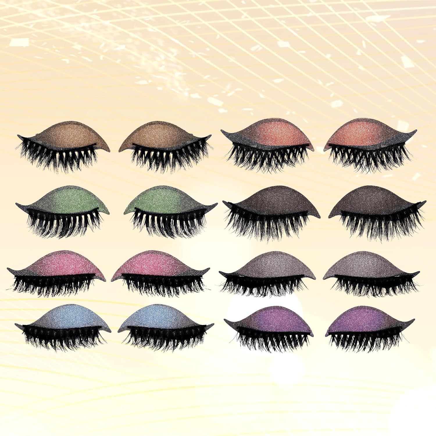 Fukaisu 8 Pairs Lazy Eye Shadow Eyelash Patches, Reusable 2 in 1 Colorful Eyeshadow and False Lash Stickers Natural Waterproof Makeup for All Eye Shapes Easy Lazy Makeup Tool image number 6