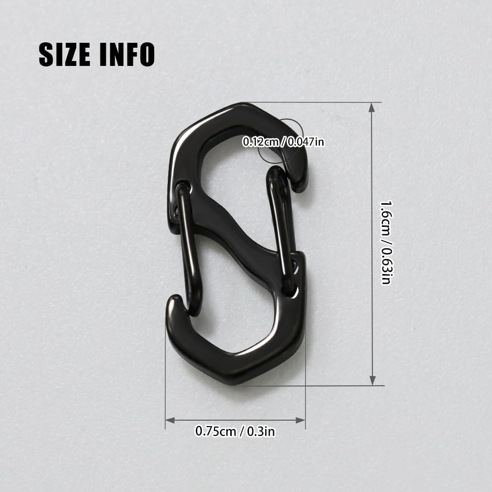 3Pcs Pinch Bails for Pendants Clasp Connectors Bails for Jewelry Necklace Clip Pendant Clasps (0.63In, Black) - Gold image number 3