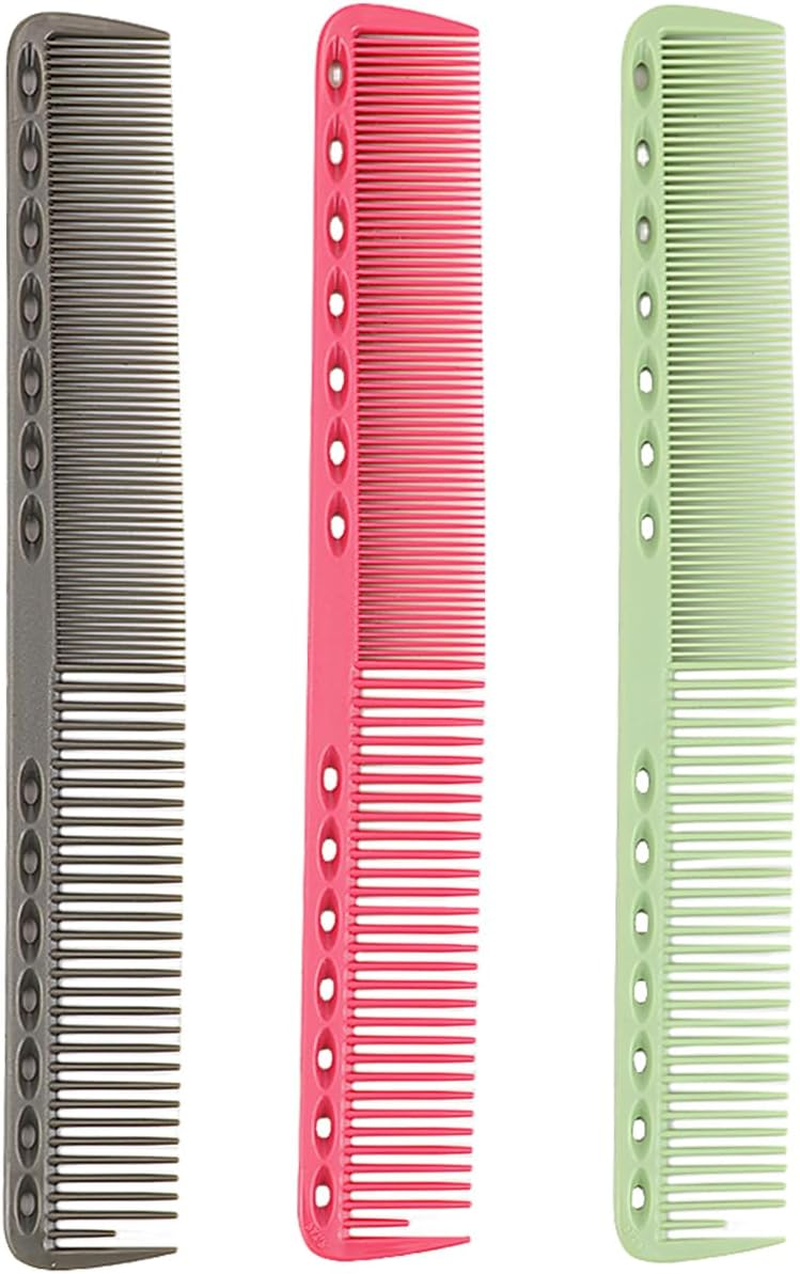 ZJIVQO 3Pcs Hairdressing Comb Set Professional Cutting Comb Salon Hairdressing Comb Heat Resistant Baber Comb for Hairdressers Strong Durable Medium Fine Tooth Hair Comb (Mixed Color) image number 4