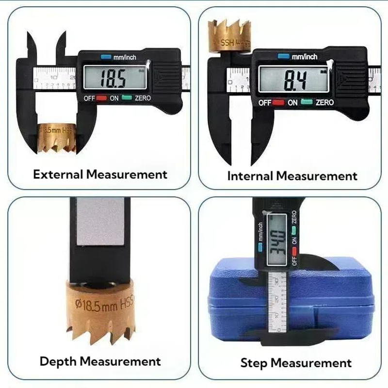 Digital Caliper Measuring Tools, W.Sealet 0-6 Inch Electronic Vernier Caliper with Large LCD Screen, Lightweight Plastic Reinforced with Carbon Fibres Caliper