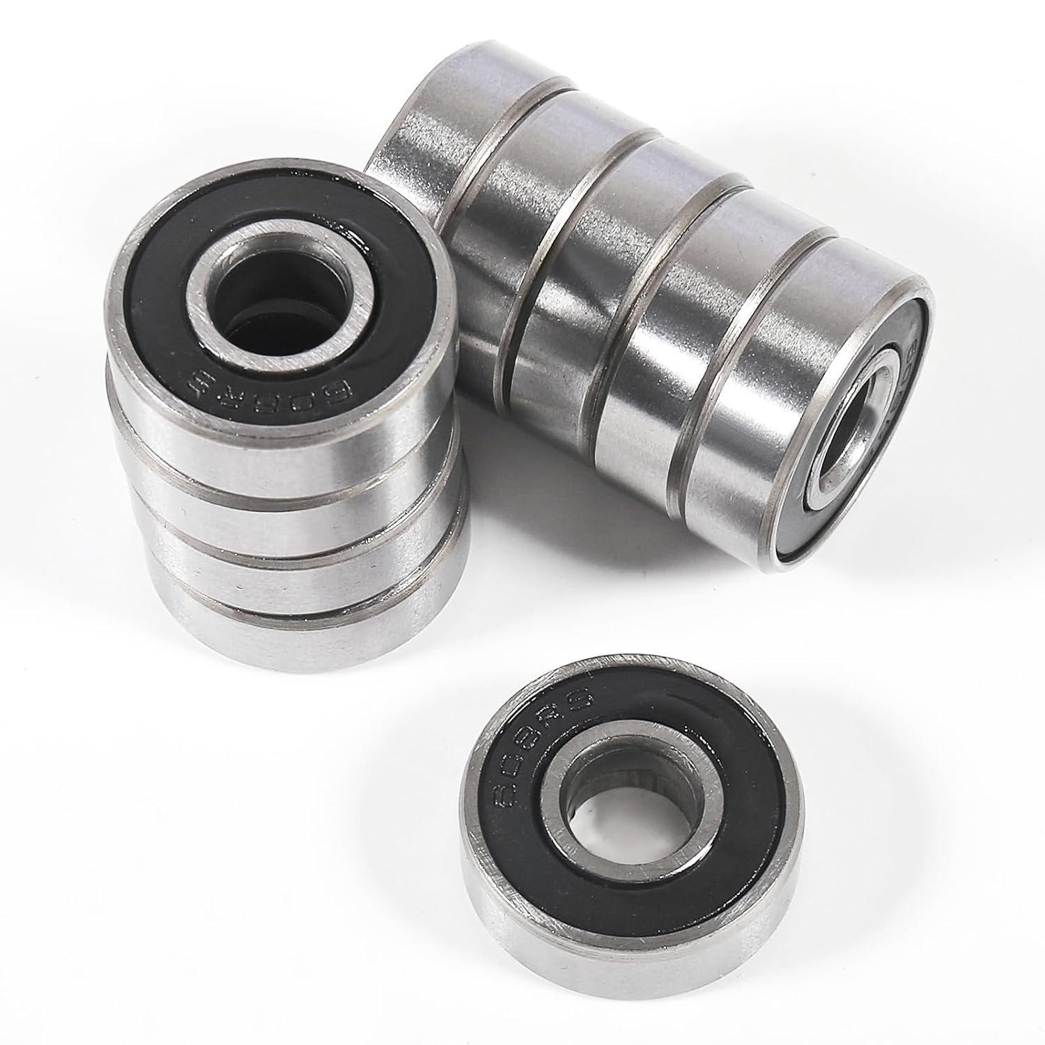 24PCS 608-RS Ball Bearing - Double Rubber Sealed Shielded Miniature Deep Groove 608Rs Bearings for Skateboards, Inline Skates, Scooters, Roller Blade Skates & Long Boards image number 5