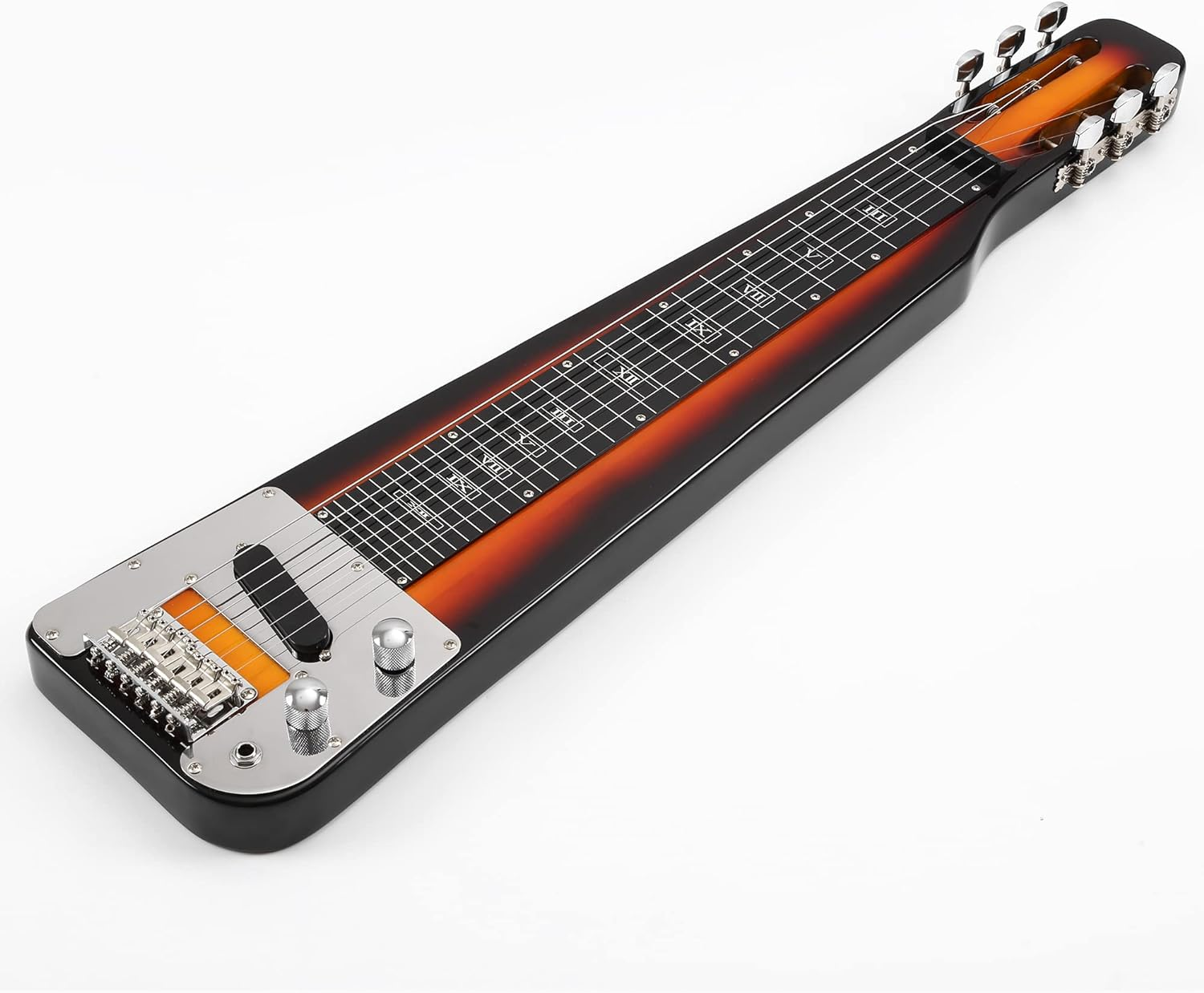 Batking Lap Steel Guitar 6 String Slotted Head Stock Electric Slide Guitars with Gigbag Sunbrust image number 2