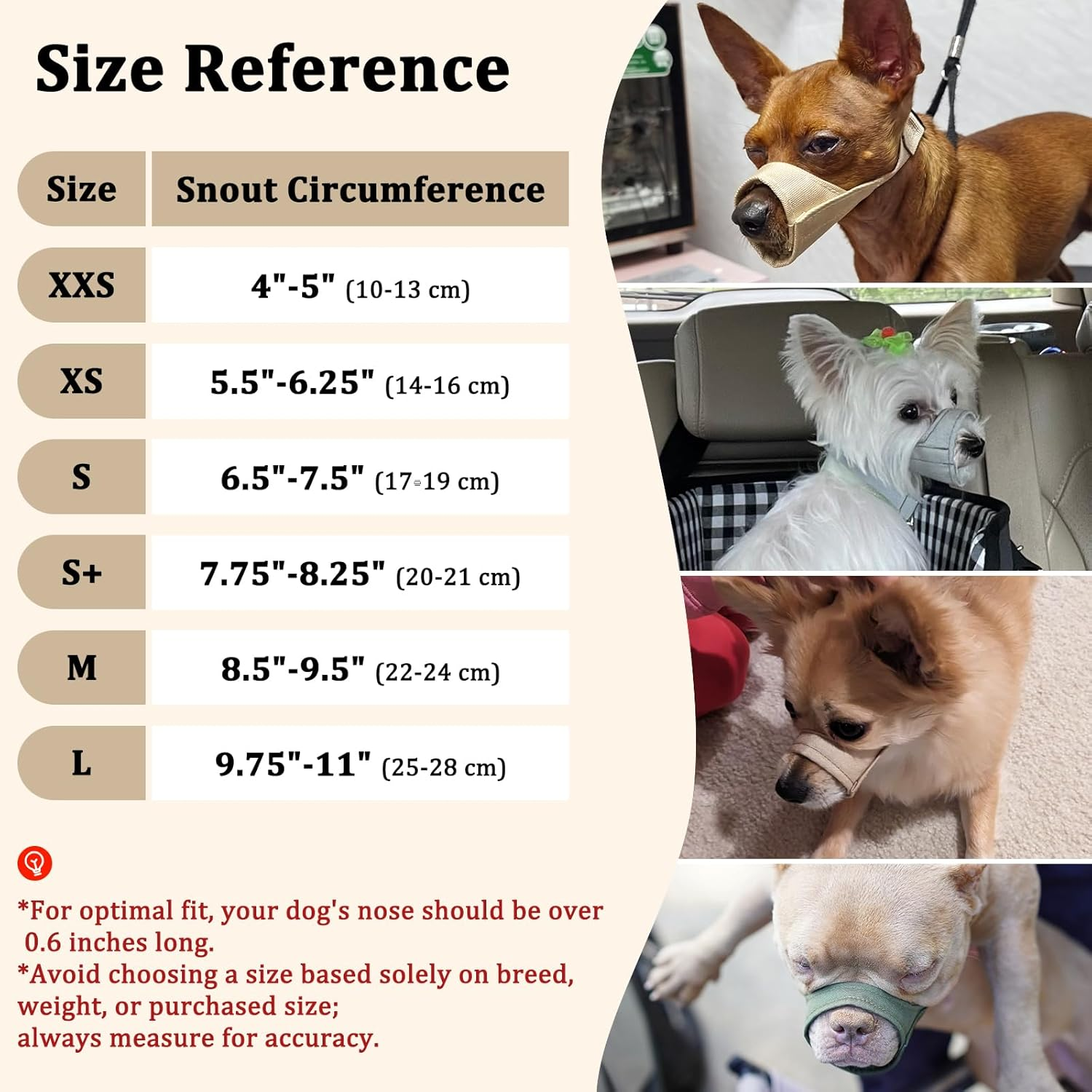 Mayerzon Short Snout Dog Muzzle, Small Muzzle for Chihuahua Shih Tzu American Bully Boxer Puppy, Soft Fabric Muzzles for Grooming Vet Visits, Prevent Biting Chewing Fighting image number 5