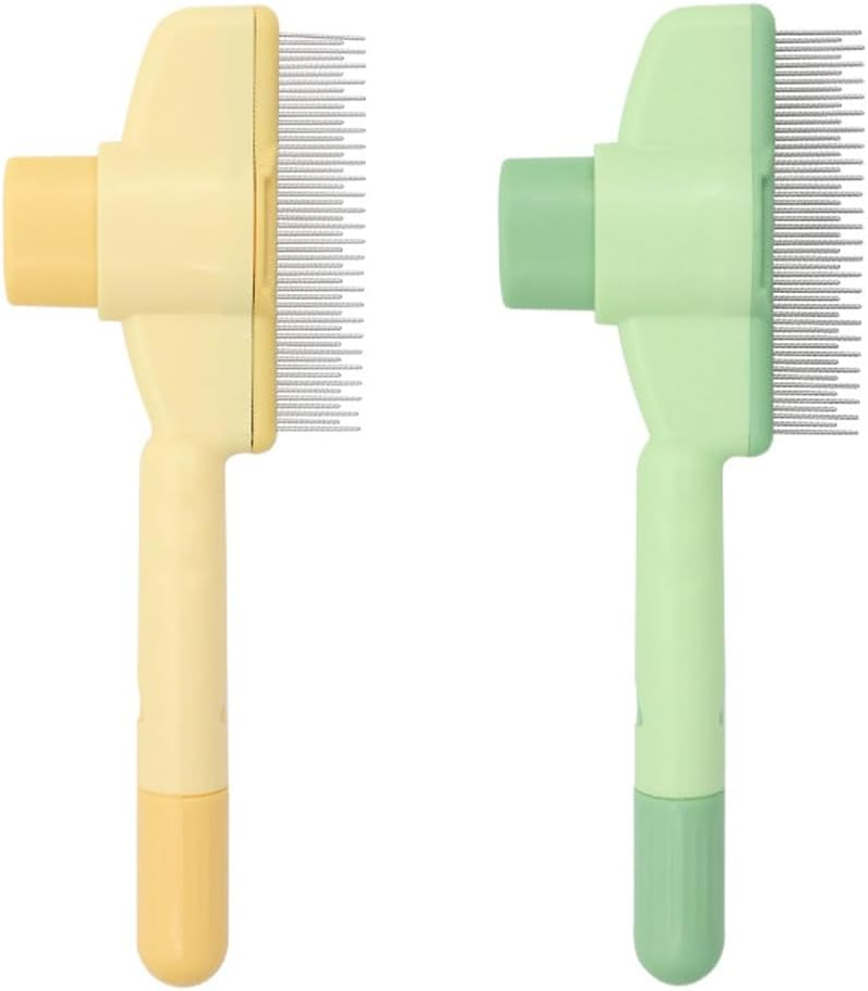 OUDQFCJ Pack of 2 Self-Cleaning Flea Comb and Grooming Brush for Pets, Flea Comb for Cats and Dogs with Button for Quick Cleaning of Lost Hair image number 3