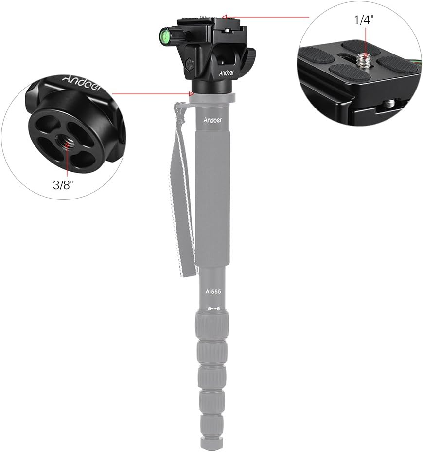 M-12 Monopod Tilt Head Panoramic Head Telephoto Bird Watching with Quick Release Plate image number 1