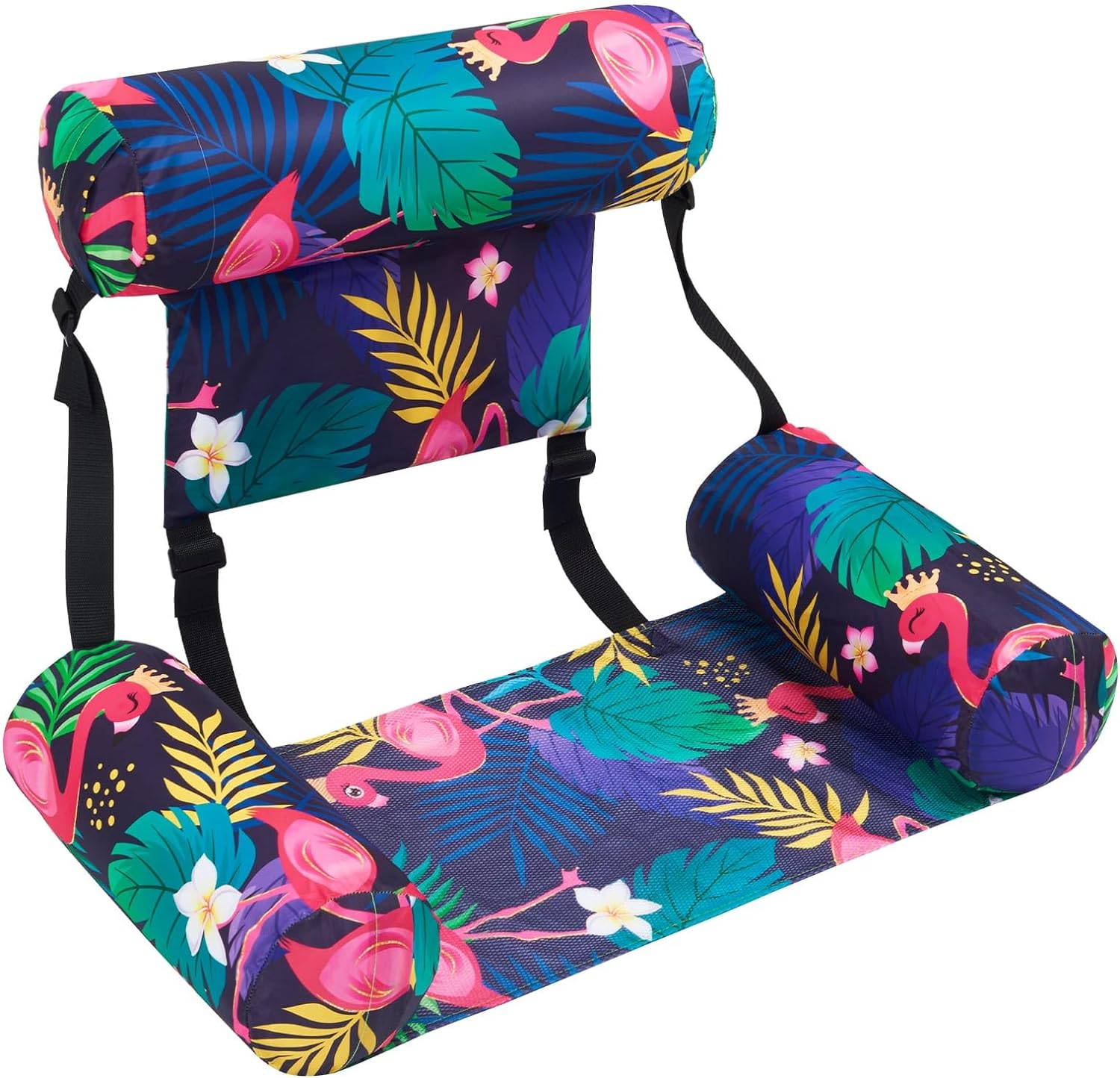 Pool Chair Float - Inflatable Pool Float for Adults Green Plants Floating Pool Chair Lounge Adjustable Fabric Pool Float Hammock for Swimming Pool Beach Lake Summer