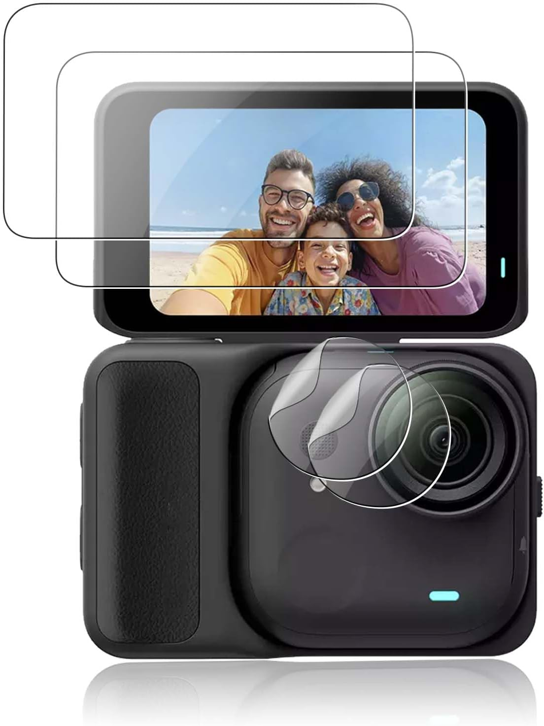 NOUKAJU Screen Protector for Insta360 GO Ultra, HD Tempered Glass,9H Hardness,Scratch,Anti-Fingerprin,Lens Protector for Insta360 GO Ultra Camera[2+2Pack] image number 5