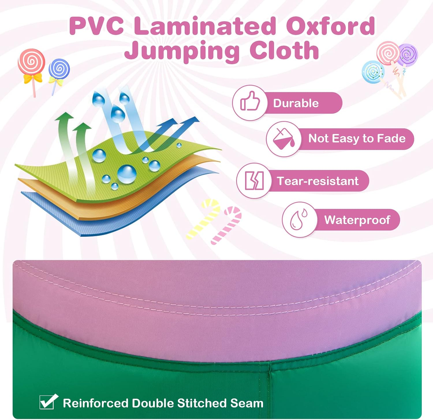 HONEY JOY Inflatable Water Slide, Wet Dry Inflatable Water Park Jumping Castle W/Long Slide, Splash Pool, Water Gun, Basketball Hoop, Climbing Wall, Ring-Toss Game, Tic Tac Toe Game (With 680W Blower)