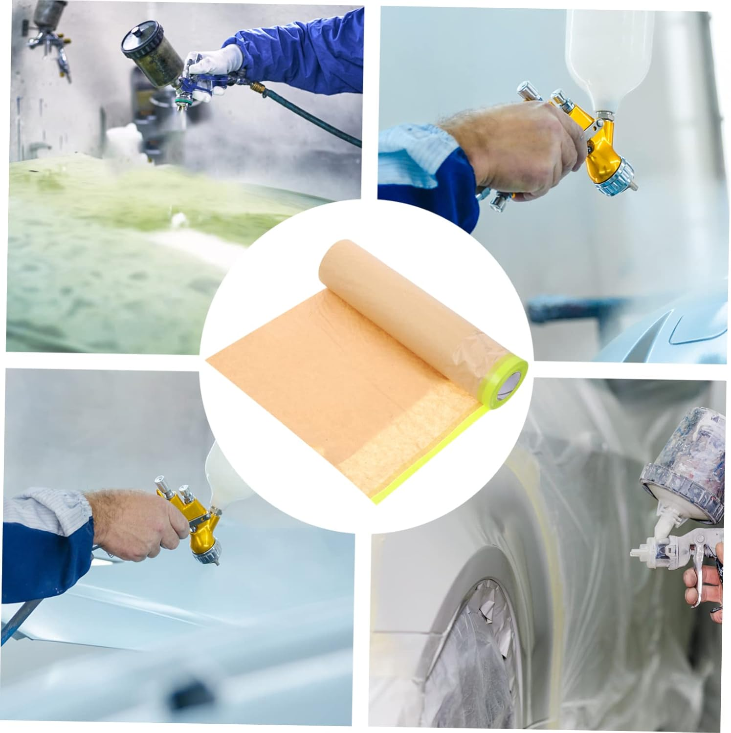 TEHAUX Masking Film Protective Paper for Painting Furniture Car Adhesive Masking Paper for Walls and Surfaces image number 5