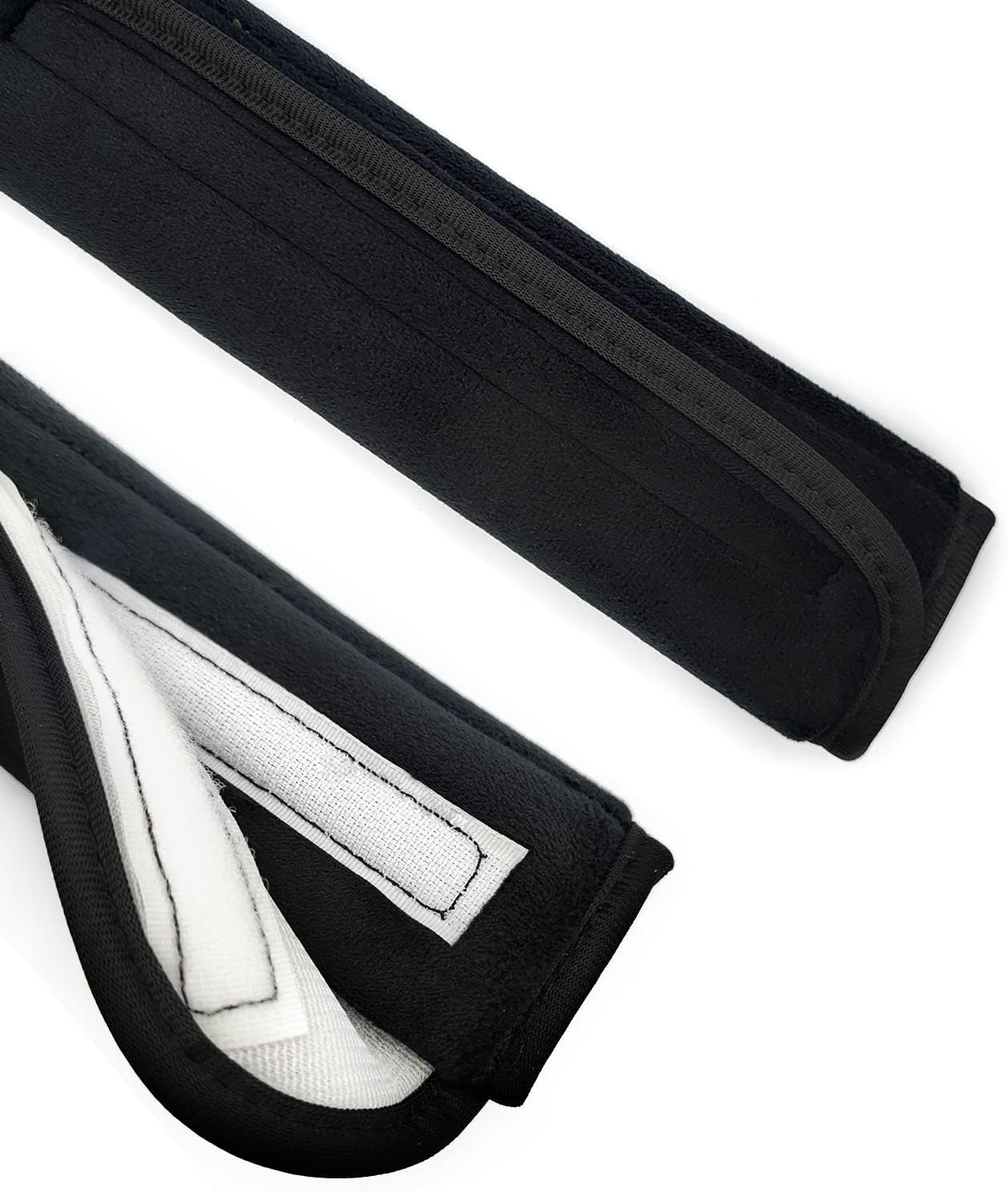 Medsuo 2 Pack Universal Soft and Comfortable Car Seat Belt Pads Harness Pads Pram Strap Covers Backpack Shoulder Pad Automotive Seat Belt Cushion Pad Cover for Adults - Black image number 2