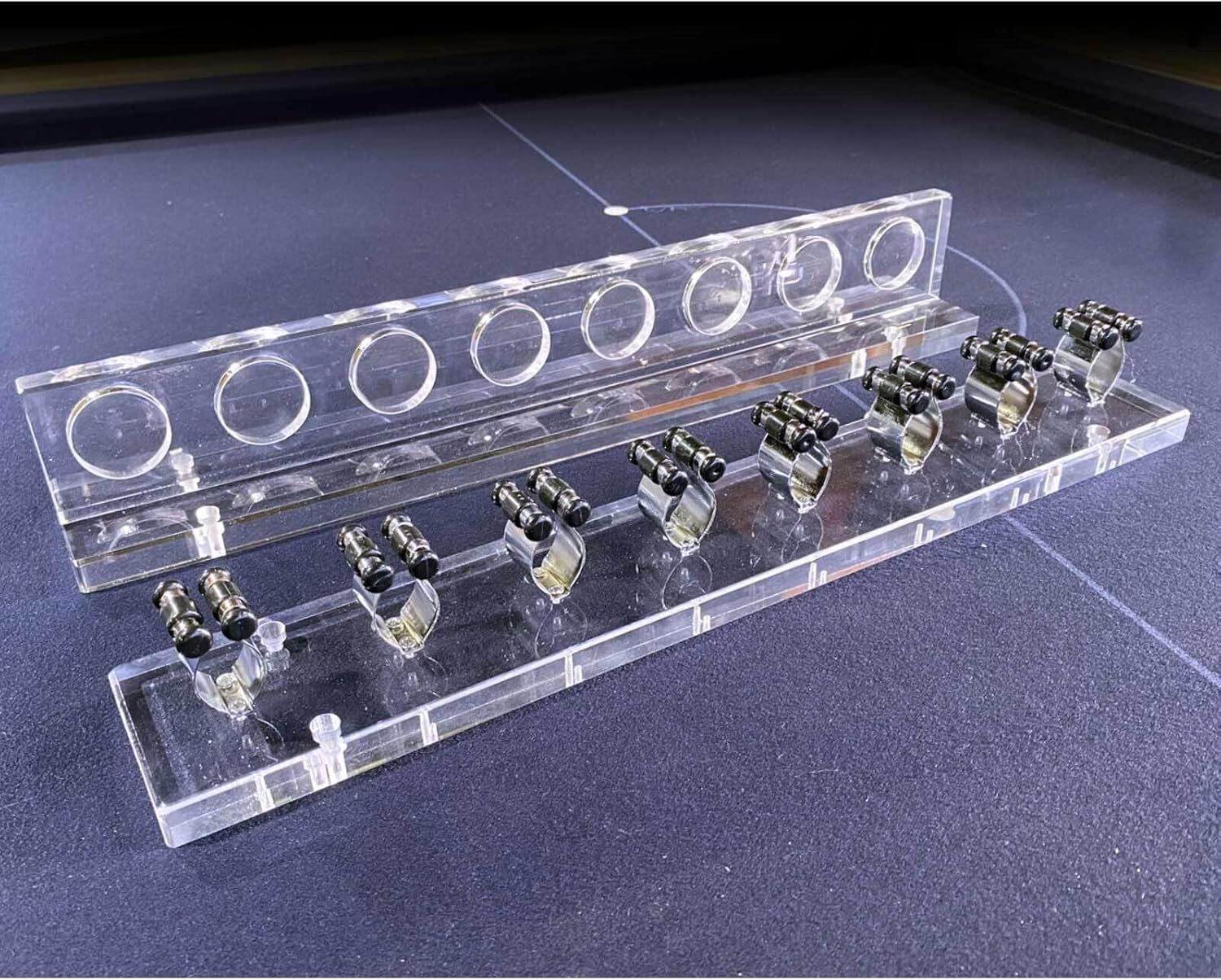 SPORTIVO DI VINCI Acrylic 2Pc Pool Snooker Billiards Wall Cue Rack Holder 8 Cues image number 3