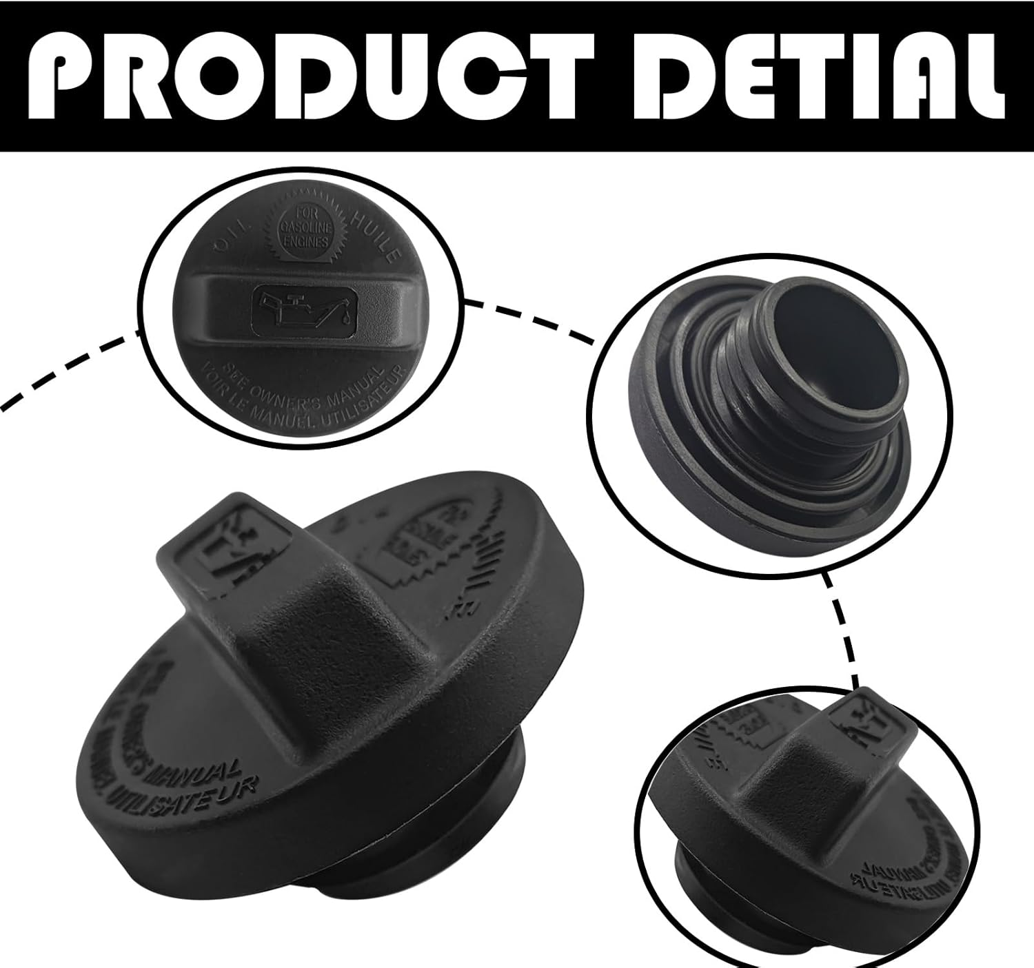 Engine Oil Filler Cap, Compatible with 2003-2018 Acur MDX, 2002-2011 Honda CRV, 2003-2019 Civic Pilot Accord CR-V, 2015-2019 Fit, 2004-2014 Acur TL, 2004-2019 Odyssey, 15610-P5G-000 image number 1