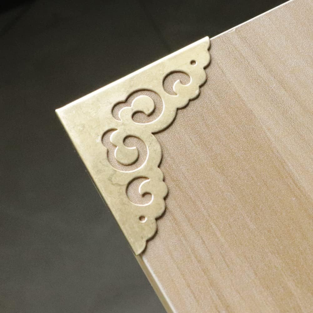 4Pcs Table Corner Protectors, 2.6"X2.6" Gold Metal Corner Protector, Coffe Table Corner Guards, anti Scratch Table Corner Edge, Decorative Corners for Furniture Boxe Cabinet Prevents Damaged image number 1