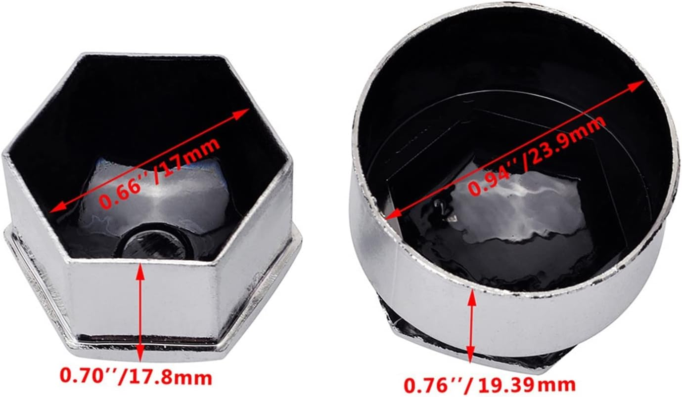Thua Store Car Tyre Wheel Hub Covers Locking Caps Compatible with Audi A4 A5 A6 Q3 Q5 16 Pcs 17Mm Nut Caps 4 Pcs 23.9Mm Antitheft Nut Caps (Color Name : 1Gray) image number 1