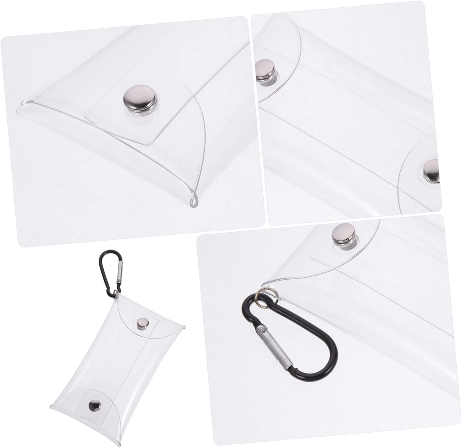 SHERCHPRY 4Pcs Coin Purse See through Keys Bag for Women Small Change Purse Hanging Hook for Travel Toiletries image number 2