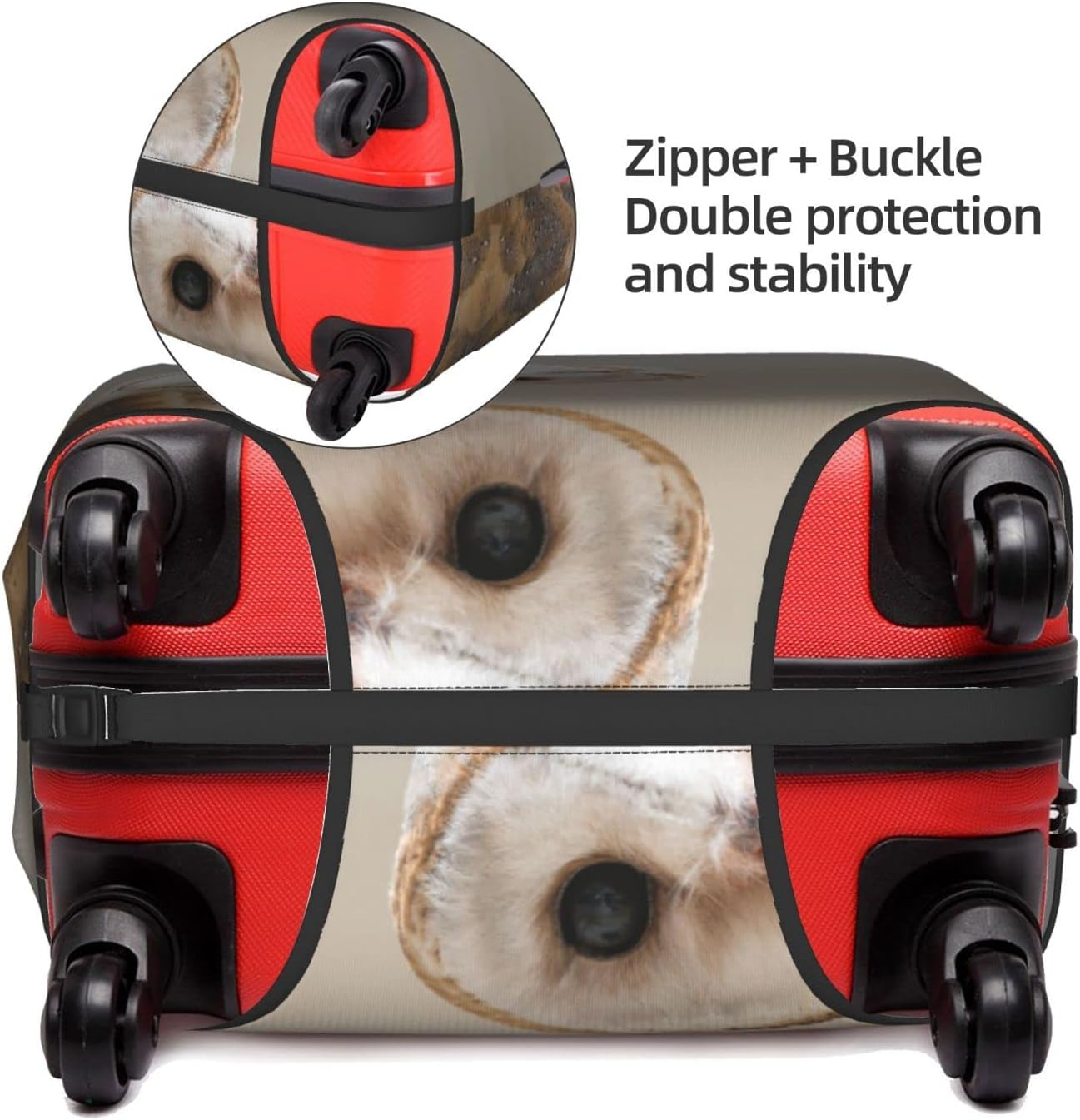 Obabo Butterfly Purple Travel Luggage Cover,Washable Suitcase Cover Protector Anti-Scratch Suitcase Cover Fits 18-32 In, Funny Owl, M image number 6