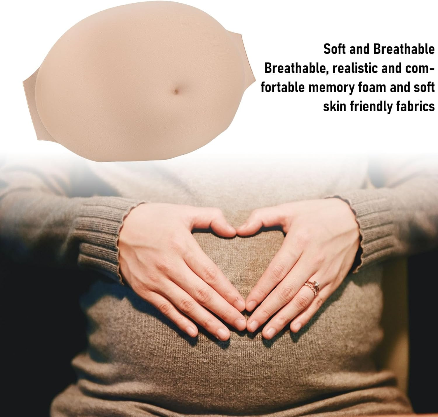 Jectse Memory Foam Pregnant Belly Bump Soft and Breathable for Maternity Photoshoots Party Stage Performance