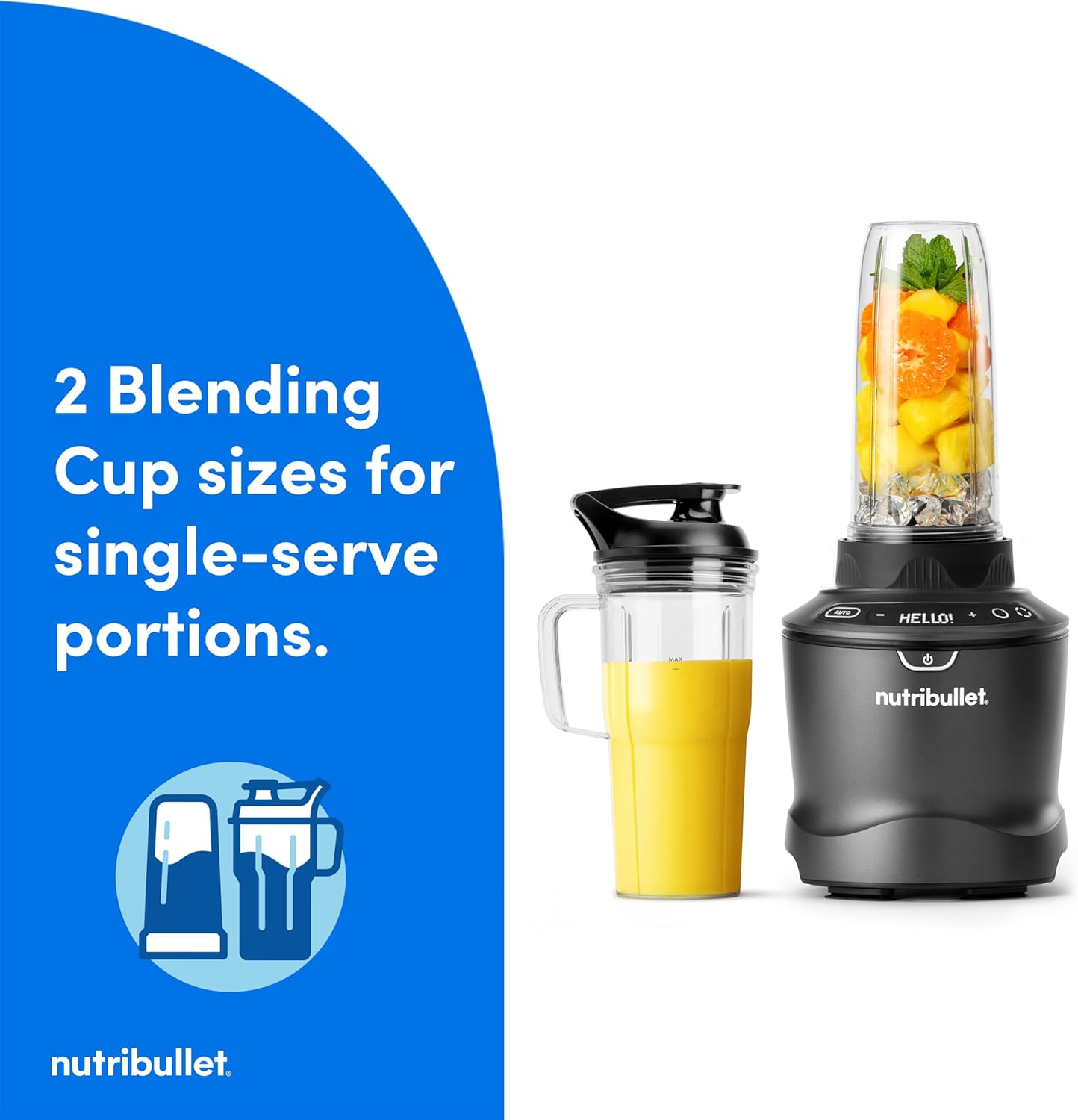 Nutribullet 1500W Smartsense Blender Combo, Full Sized Blender, Blender, with 5 Speeds, Intelligent Auto Cycles. Versatile Full Sized and Personal Blending. image number 2