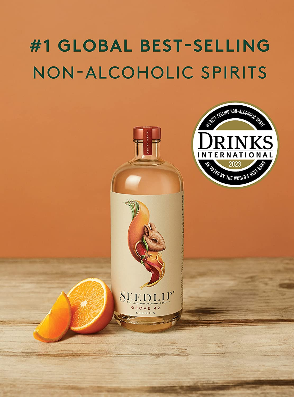 Seedlip Grove 42 Non Alcoholic Spirit &ndash; Distilled Botanical Drink with Mediterranean Orange, Lemon, Ginger & Lemongrass &ndash; Spirit & Gin Alternative for Mocktails &ndash; 700 Ml