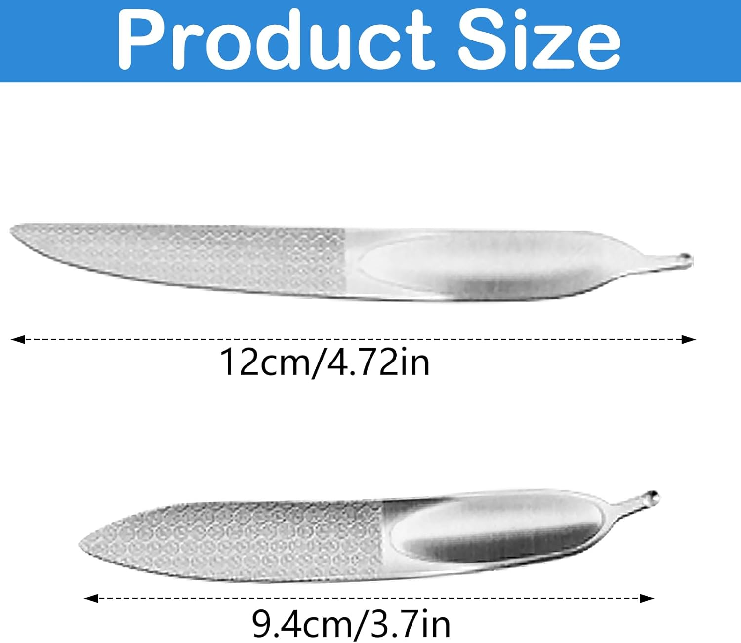 Heavy-Duty Toenail File for Thick Nails-Nail File-Emery Boards for Nails-4.9-Inch Double-Sided Stainless Steel Metal Nail File & Buffer &ndash; Durable Grooming Tool for Men, Women & Seniors (2Pc) image number 4