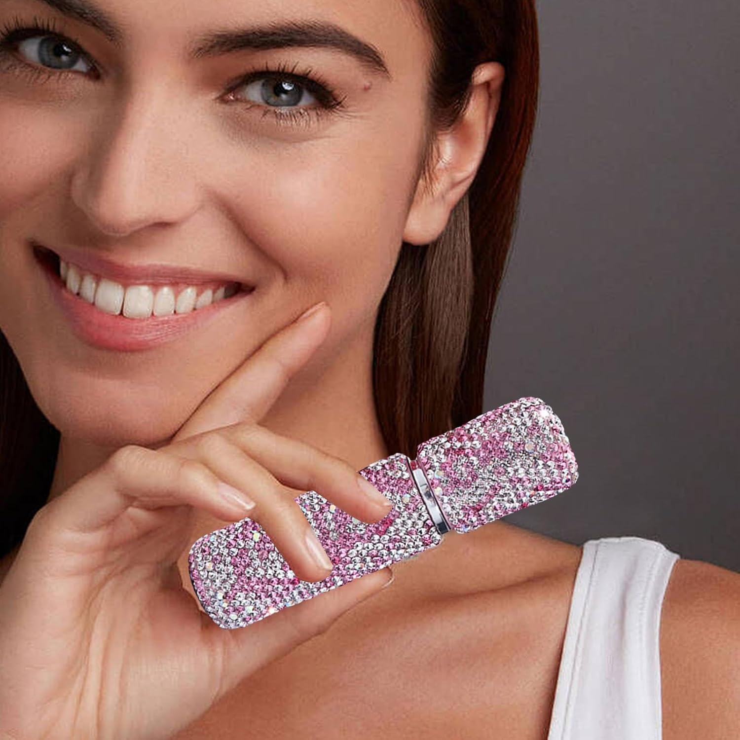 G&eacute;n&eacute;rique Empty Perfume Spray Bottles, 10 Ml Bling Sample Case Glass Atomizer, Refillable Fragrance Oil Sprayer, Small Travel Dispenser, Ideal for Hair Spray and Cosmetics, (White/Pink) - Pink image number 3