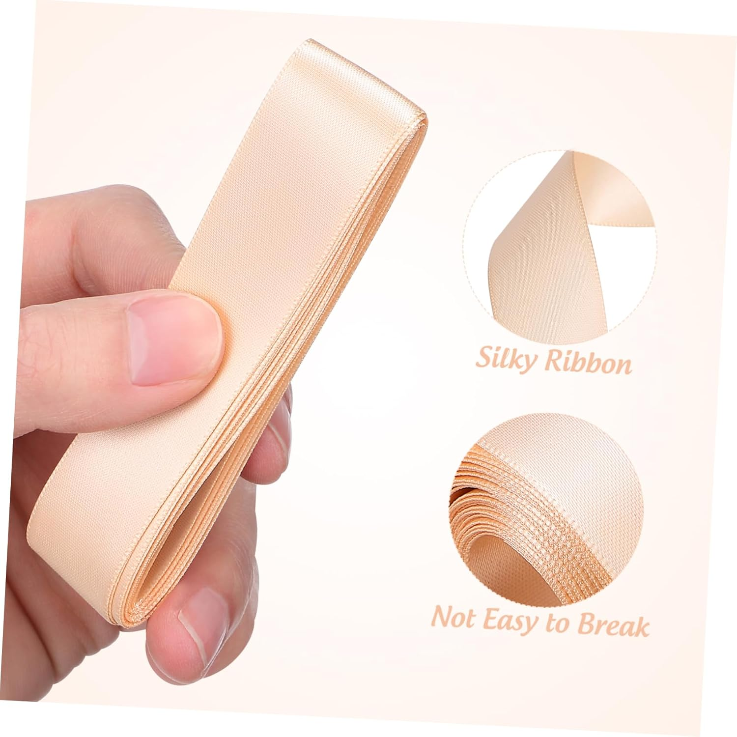 2Pcs Pointe Shoe Ribbons for Ballet Satin Dance Shoe Straps in Ballet Pink Wide Ribbons for Performance and Rehearsals image number 4