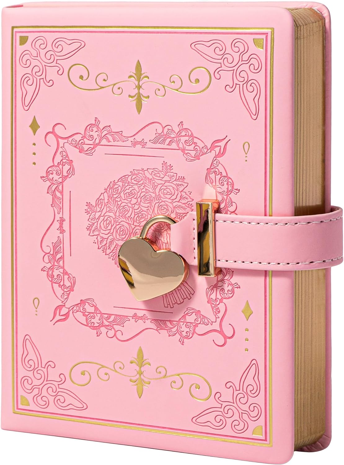 Diary with Lock for Writing, PU Hardcover Leather Locked Journal, B6 Personal Organizer for Men Women, 288 Pages 100Gsm Ruled Paper