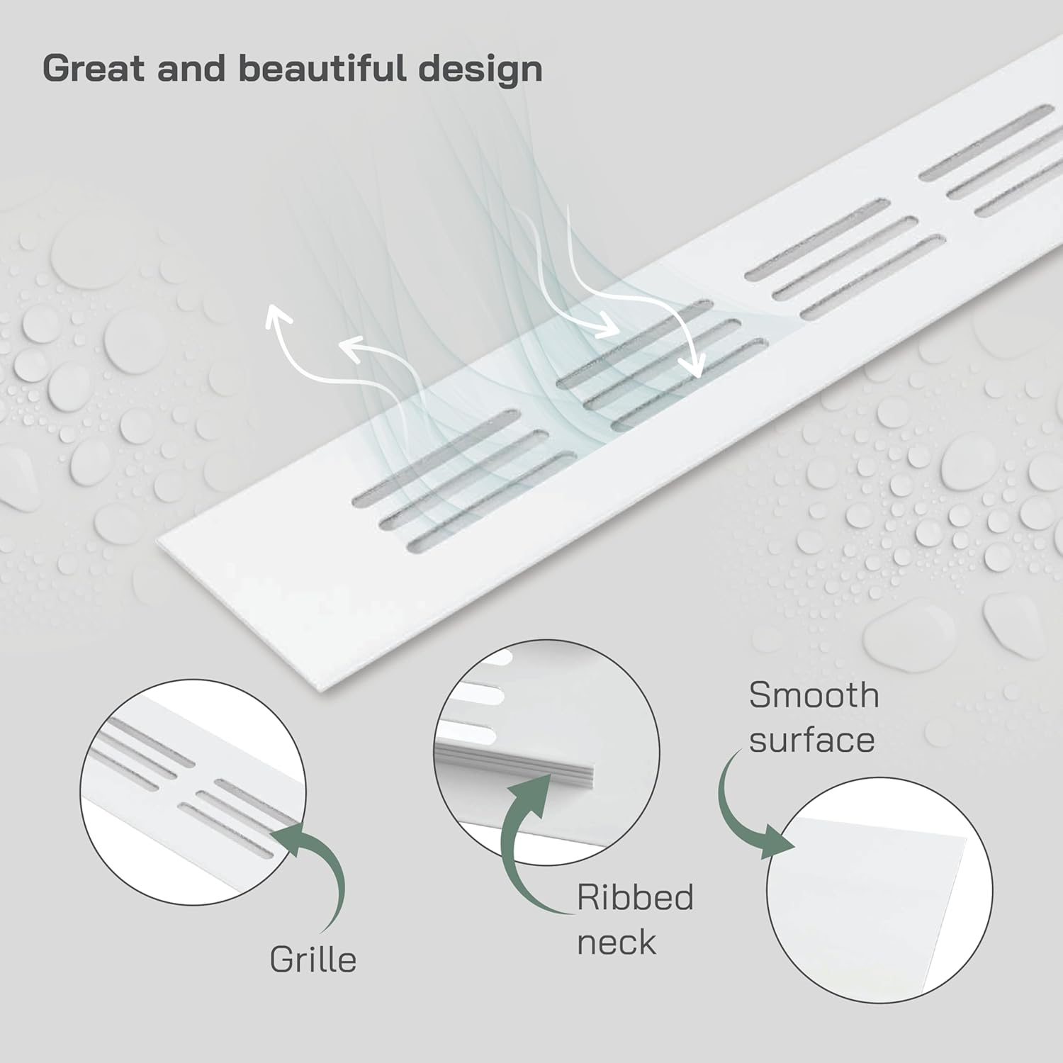 Vent Systems 40 X 300 Mm White Aluminium Ventilation Grille with Insect Grille HVAC Heating Cooling Ventilation Applications Indoor and Outdoor Vent Cover - 2, Silver image number 5