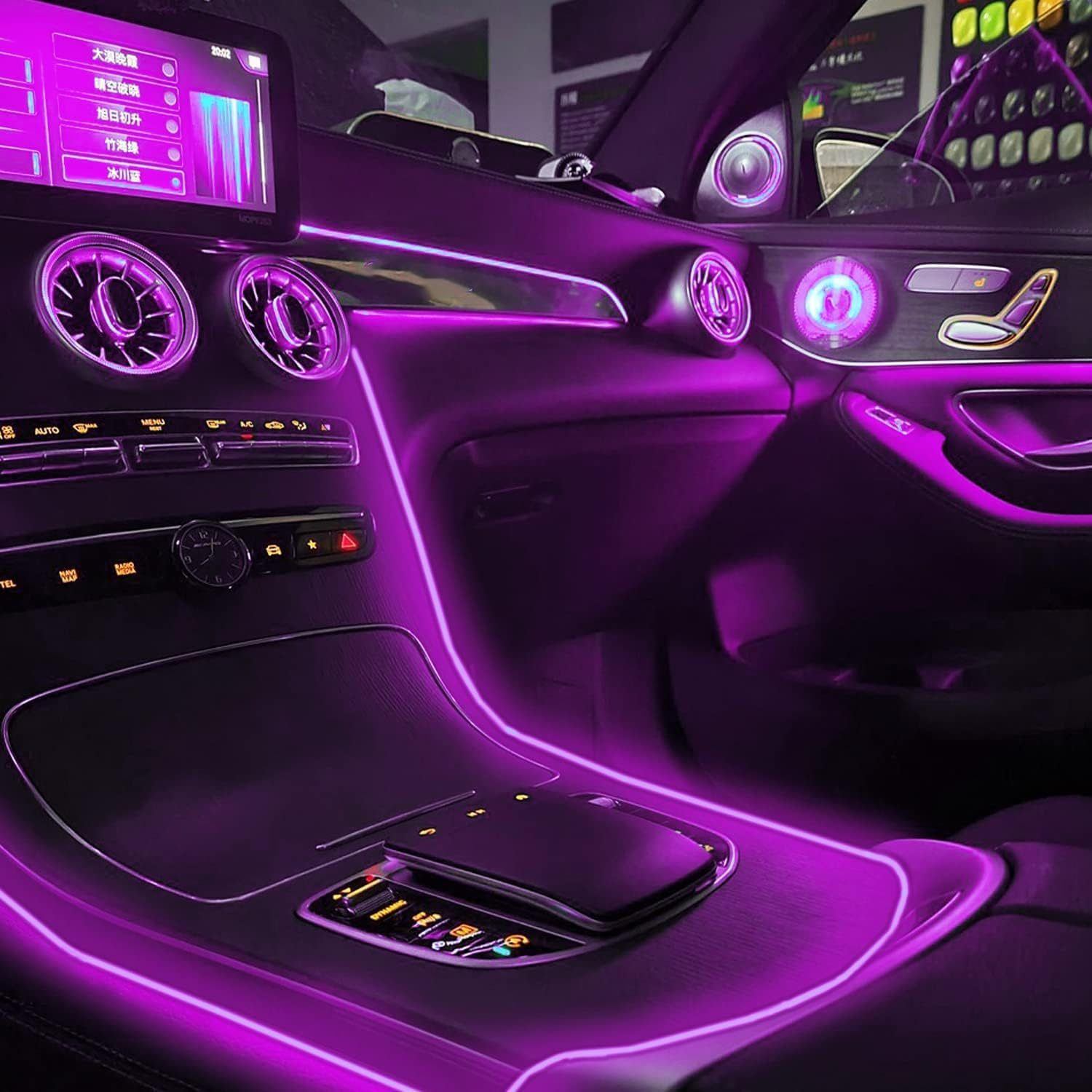 EL Wire Neon USB Lights - 197" Glowing Strip with Sewing Edge for Car Interior Decoration (Purple, 5M/16.5Ft) image number 4