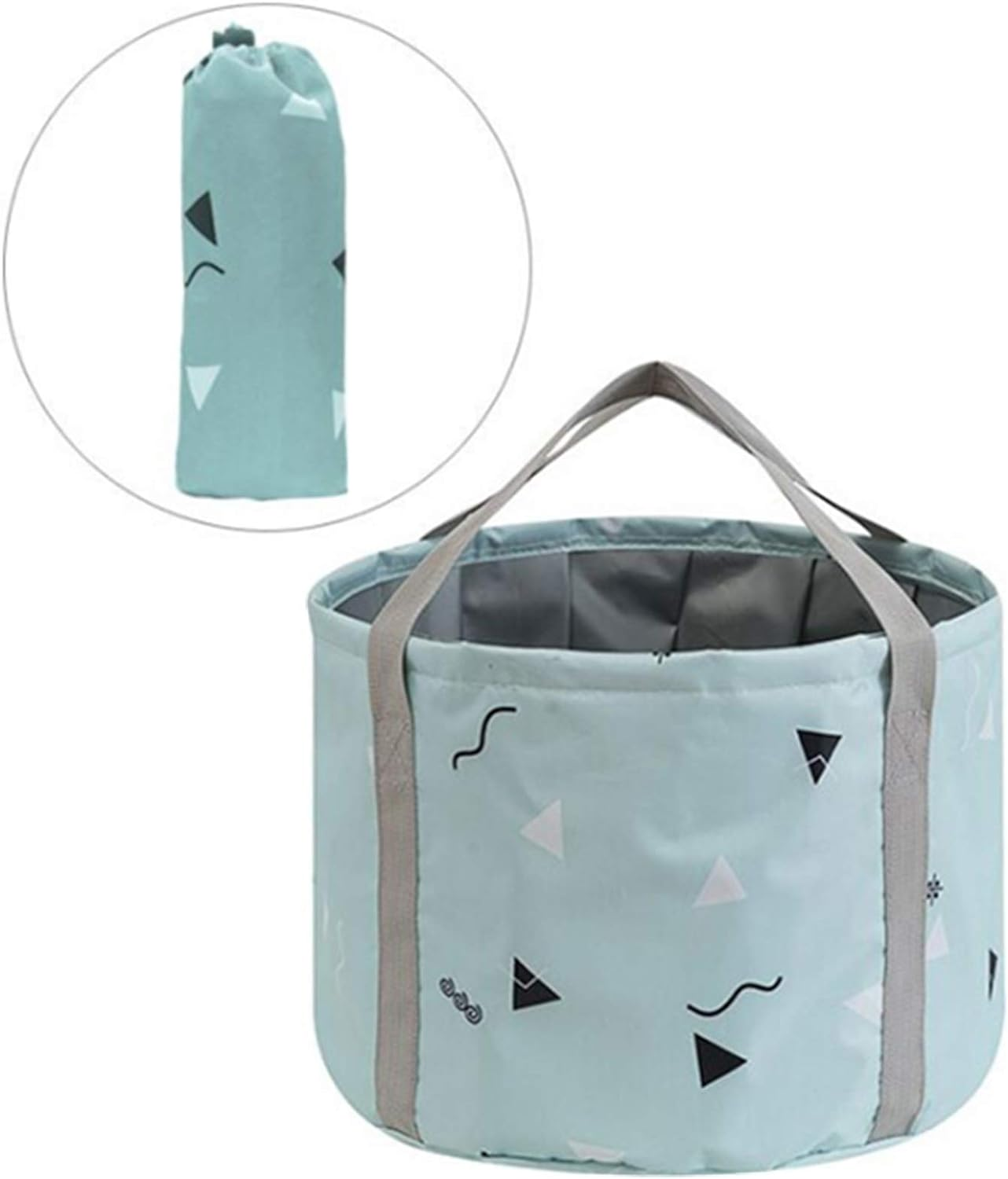 Collapsible Foot Spa Basin Water Bucket, Portable Travel Camping Foot Bath Tub for Soaking Feet (24L (811 Ounce), Dark Blue with Pumice Stone)