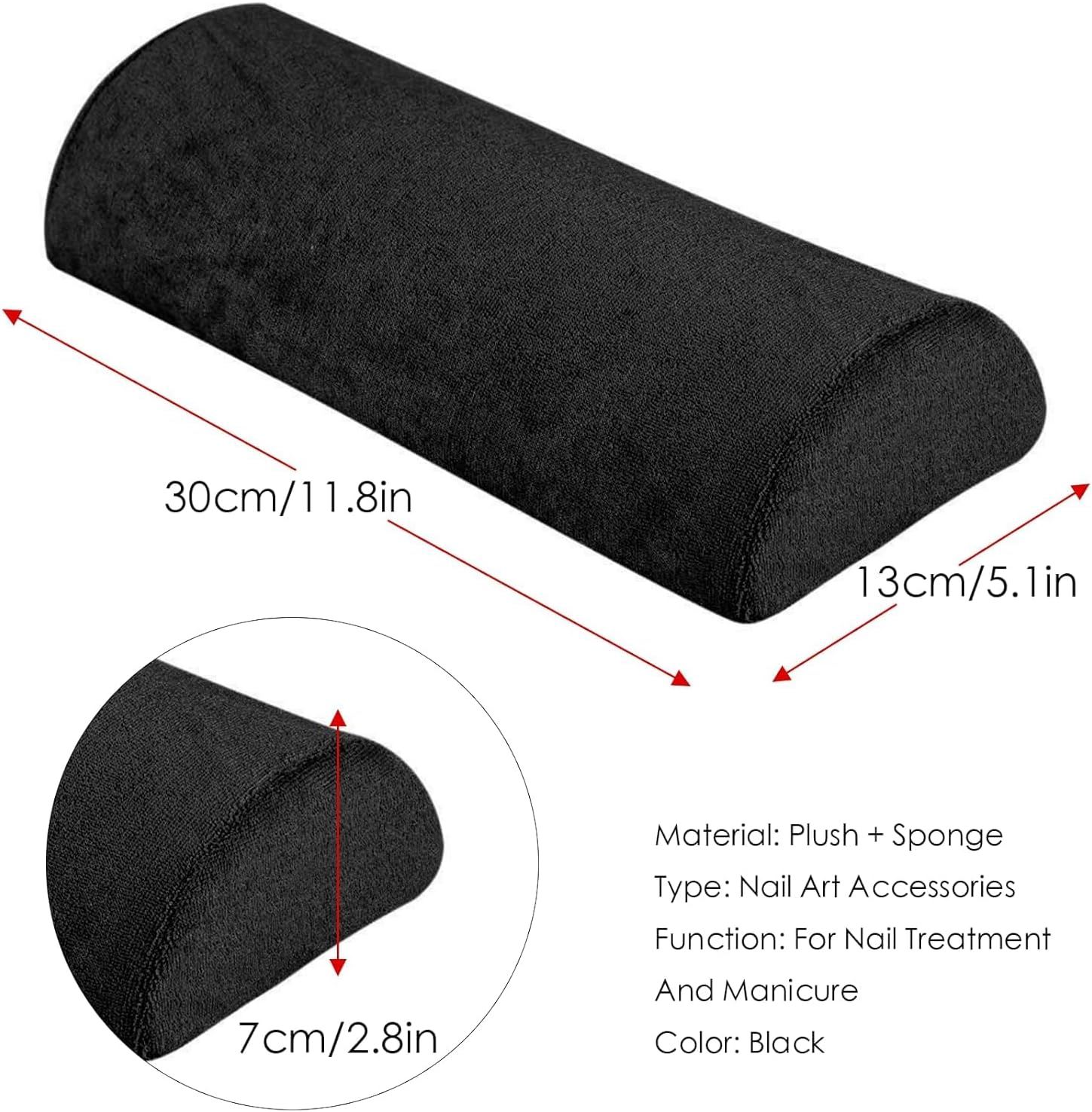 Soft Sponge Manicure Nail Hand Rest Cushion, Nail Art Table Holder Pad, Arm Rest Pillow for Ladies Girls Manicure, Detachable Washable Nail Salon Accessories Tools image number 4