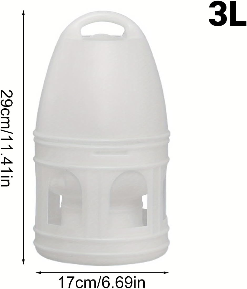 Jade Deals 3L Pigeon Drinker - 11.41&times;6.69In White Plastic Bird Water Dispenser, Automatic Hydration, Multiple Arched Ports, Portable Handle, for Pigeons/Small Birds