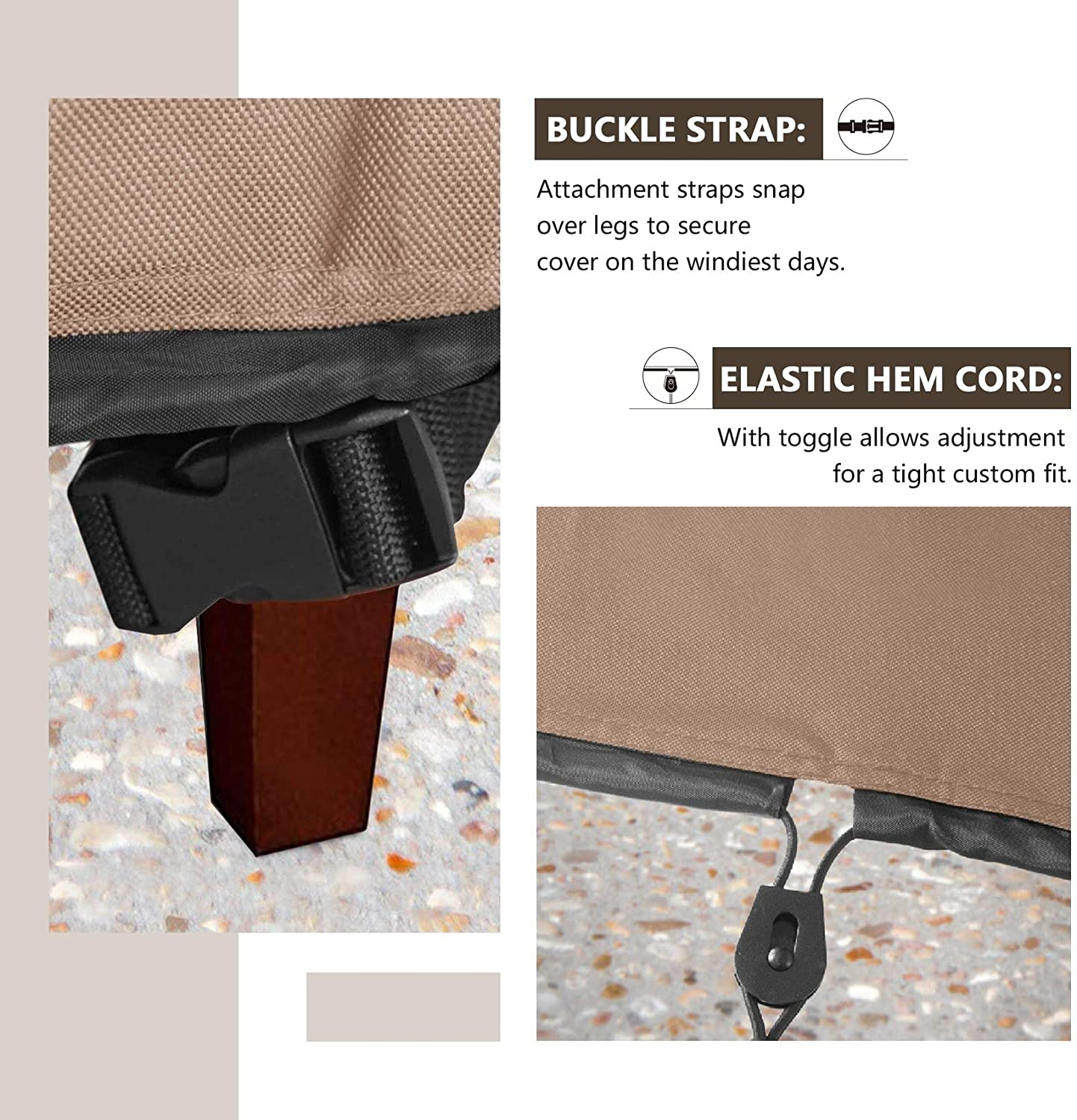 ULTCOVER Waterproof Outdoor Deep Seat Sofa Bench Cover 90W X 40D X 35H Inch Patio Furniture Couch Cover image number 4