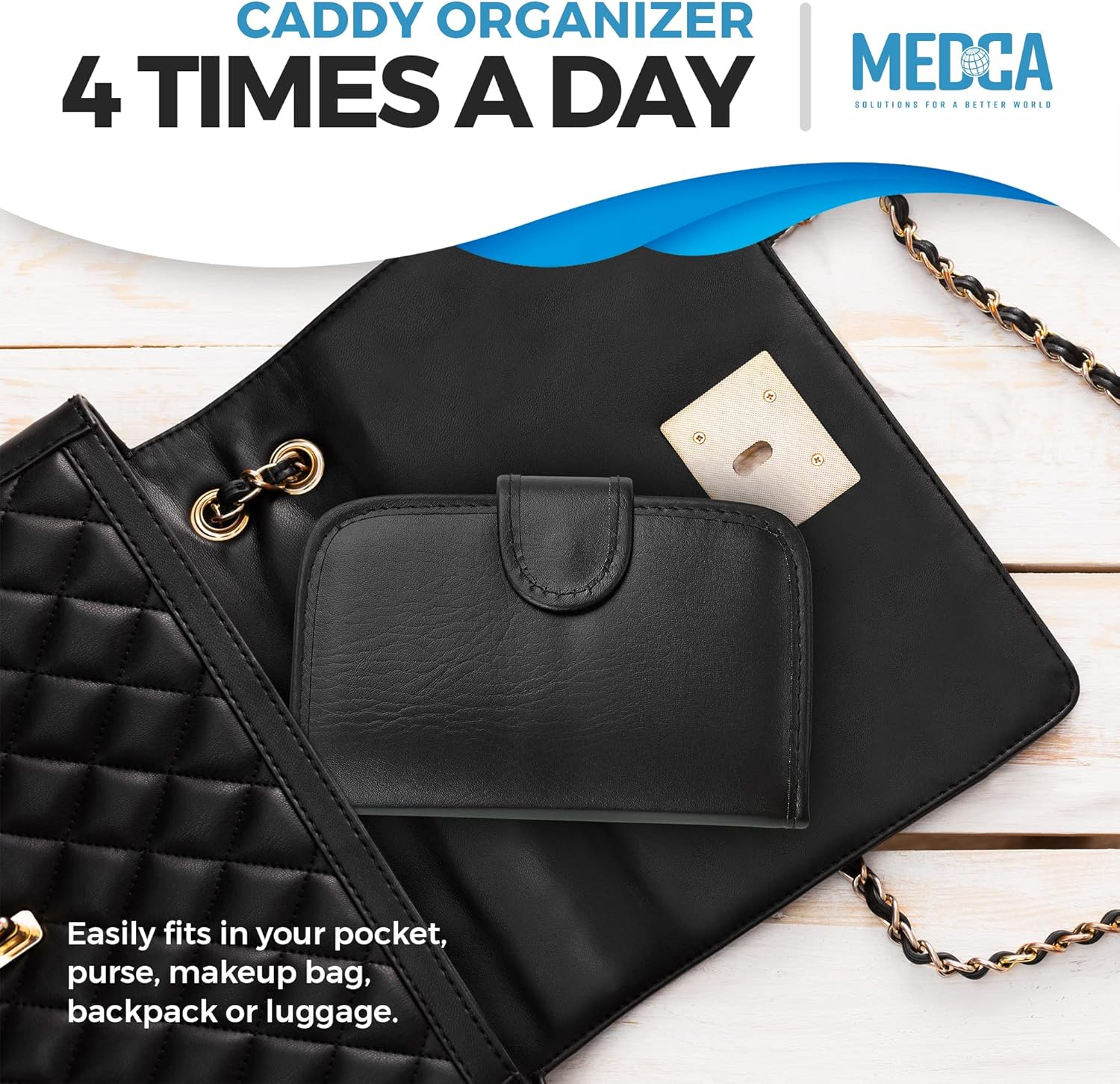 Weekly Travel Pill Organizer -  and Medication Wallet Pill Box Reminder, a Extra Large Pill Container Dispenser Case, Caddy Organizer, for 4 Times a Day, 7 Days a Week, 7.5 X 4.5 Inches