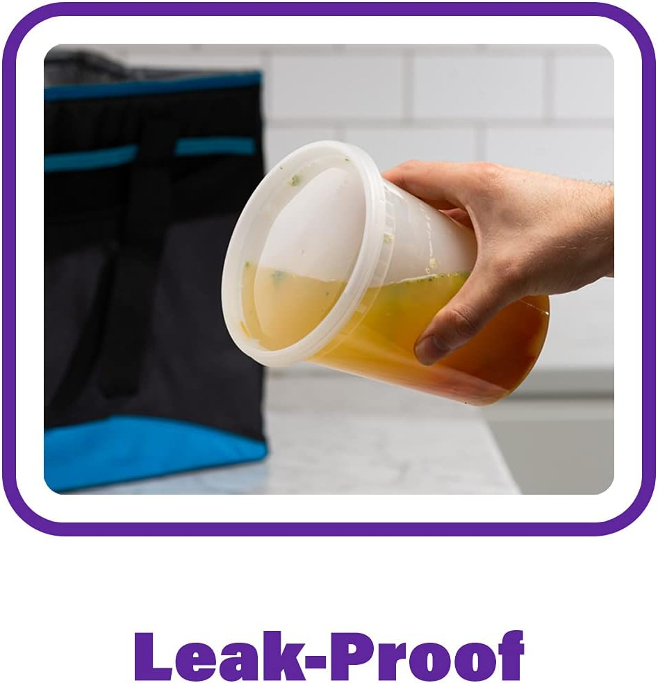 Plastic Deli Food Storage Containers with Airtight Lids 32 Oz. - 24 Sets Clear image number 1