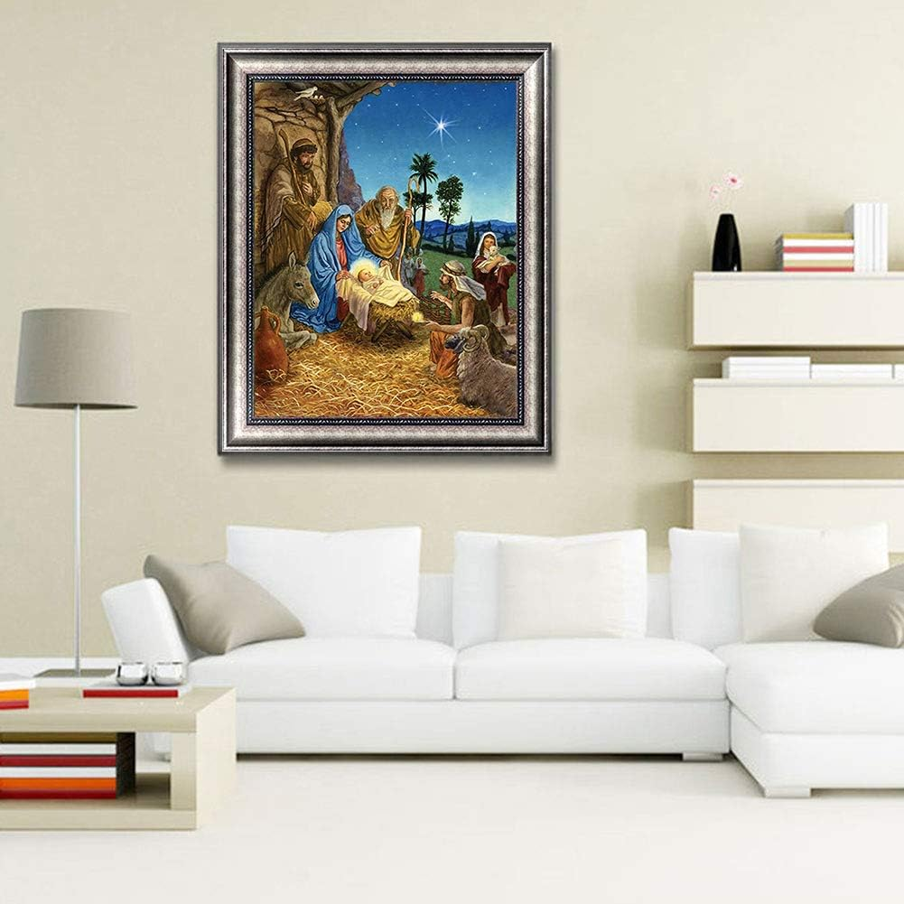 WOWDECOR 5D Diamond Painting Kits, Religious Herders Baby Sheep Full Drill DIY Diamond Art Cross Stitch Paint by Numbers image number 6