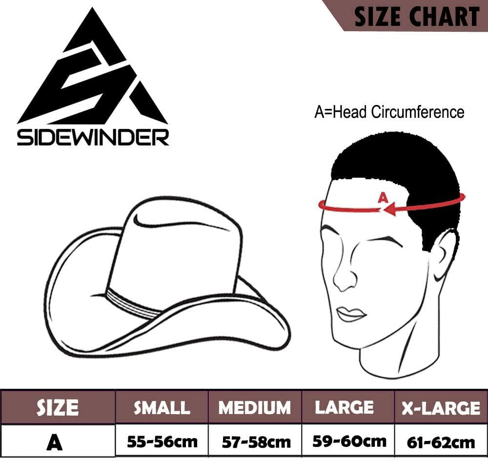 Sidewinder Shapeable Outback Hat Style Leather Cowboy Old Style Hat for Men and Women Western Wide Brim Vintage