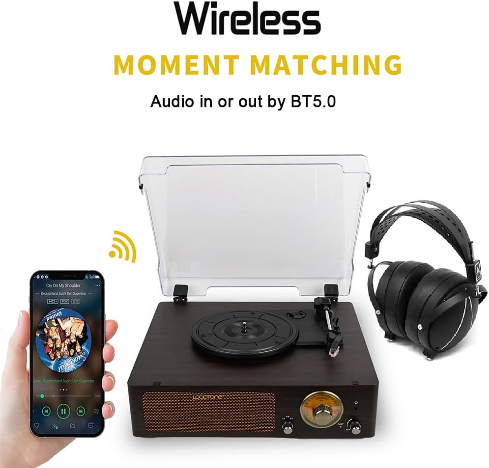 Looptone DS-215RBB Bluetooth in & Out Turntable with FM Radio Functions