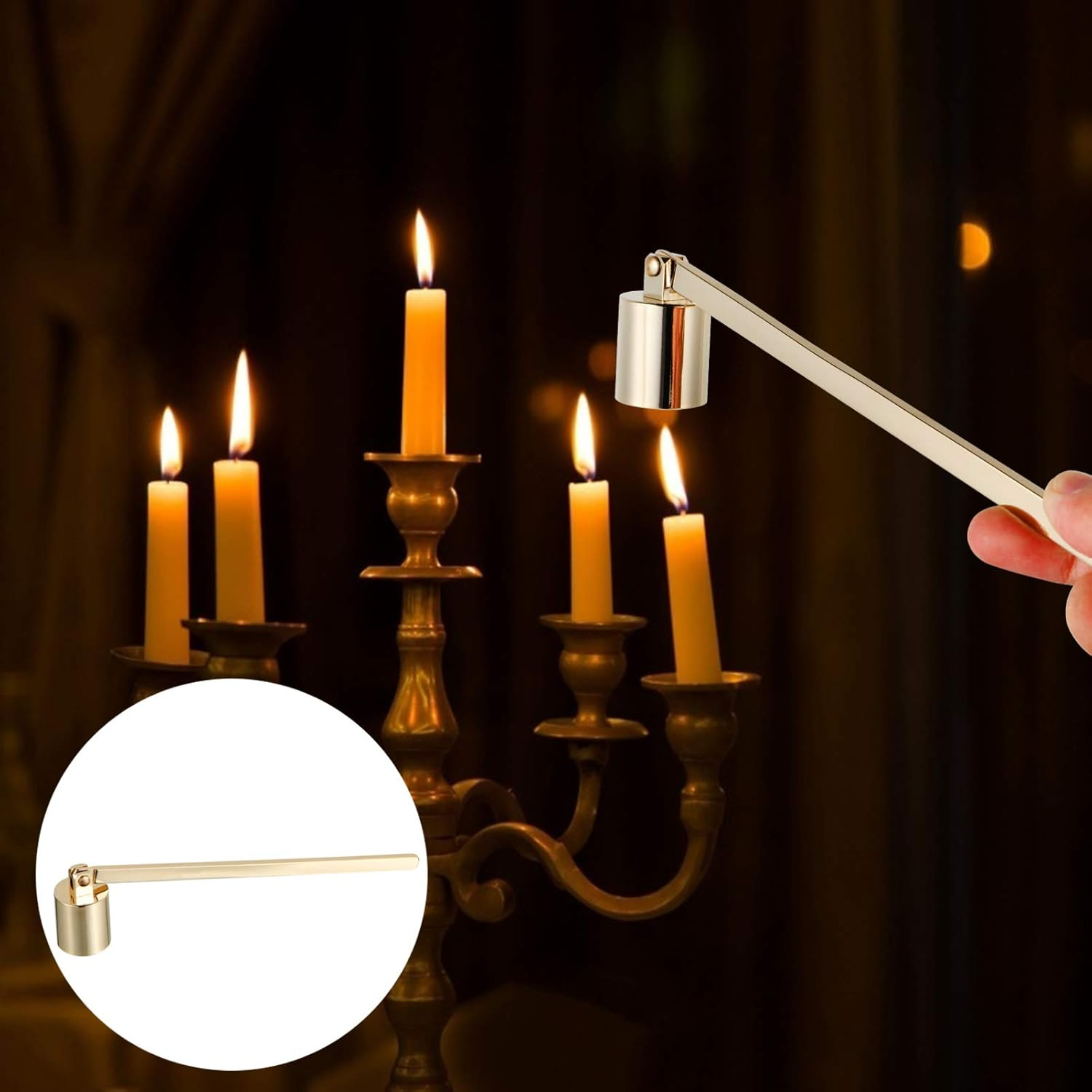 EXCEART Candle Extinguisher Candle Snuffer Long Handle image number 5